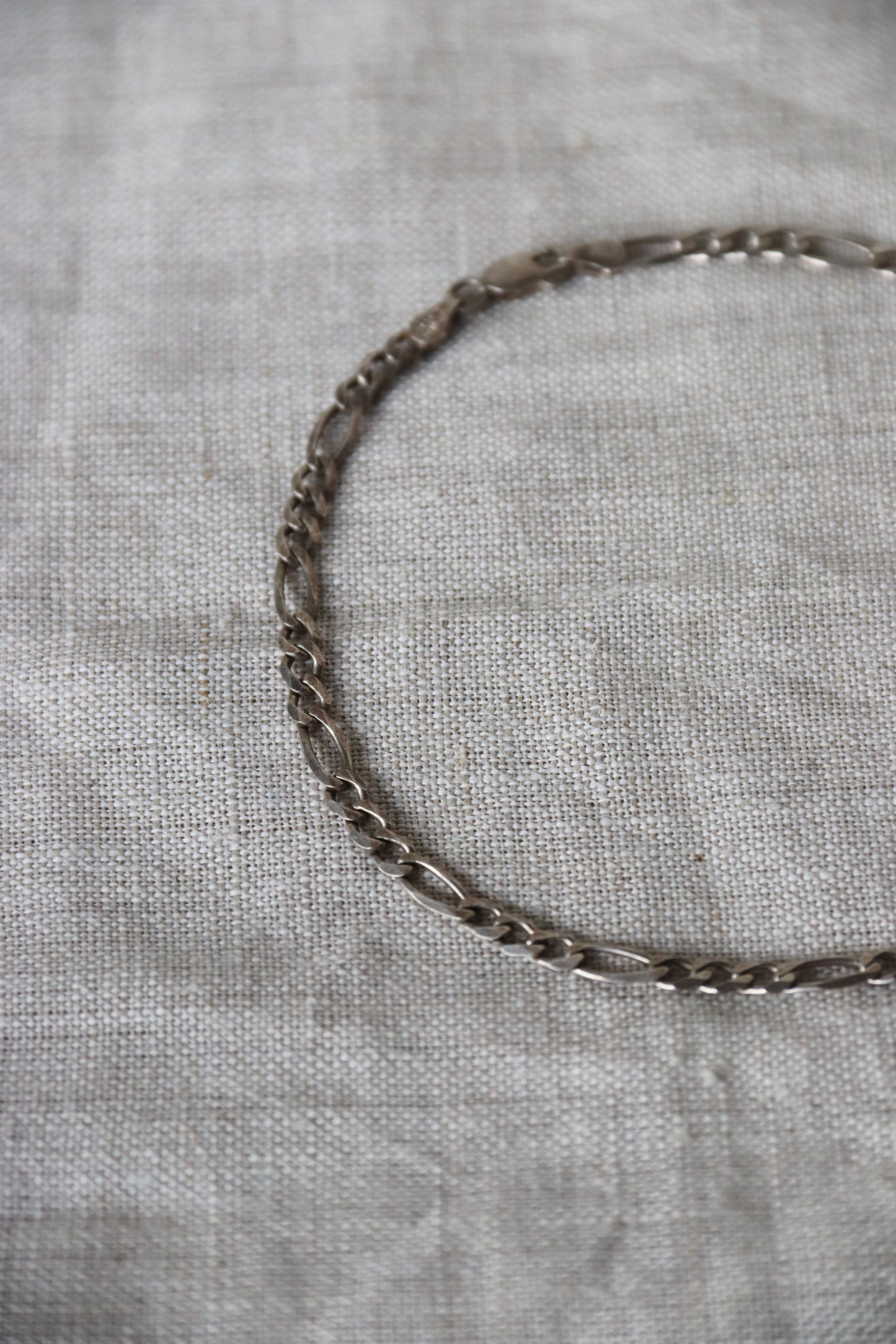 Sterling Silver Figaro Link Anklet