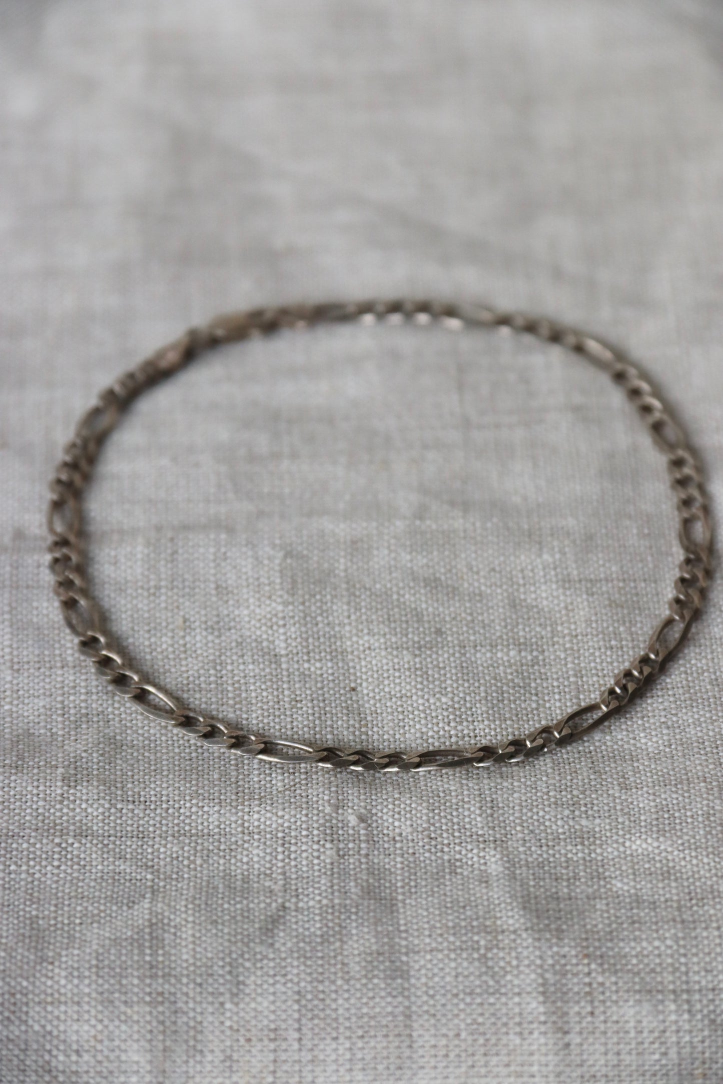 Sterling Silver Figaro Link Anklet