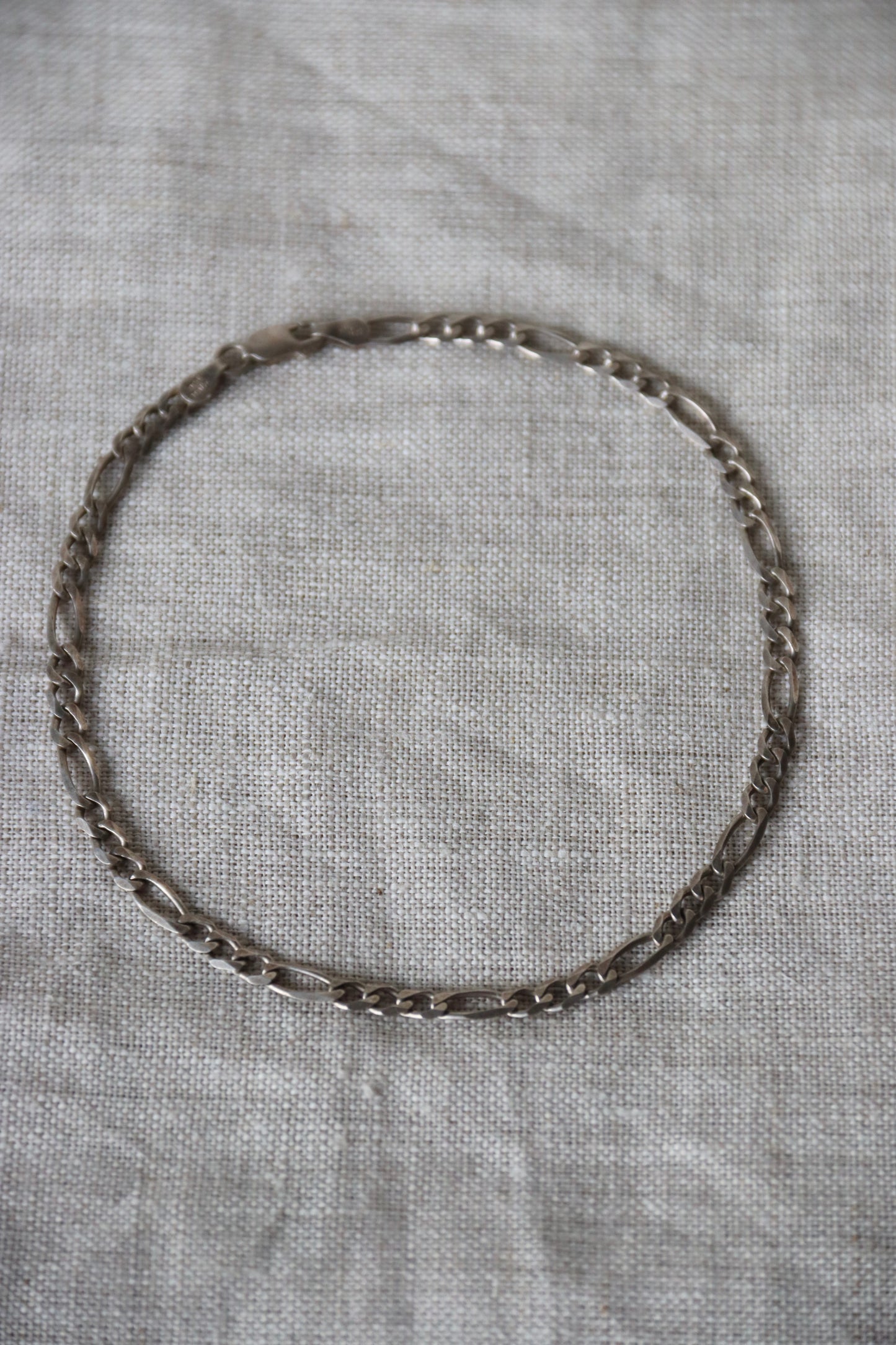 Sterling Silver Figaro Link Anklet