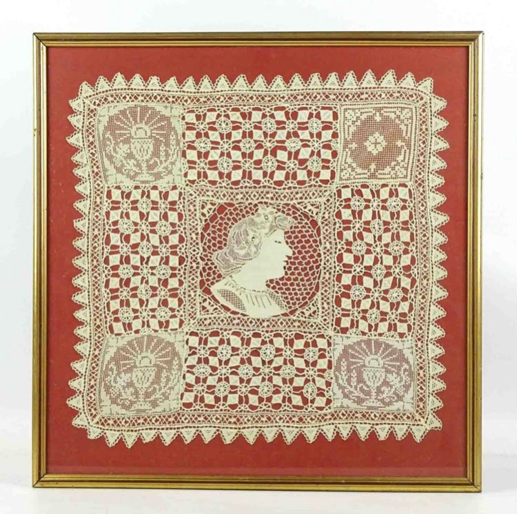 Vintage Framed Lace Doily