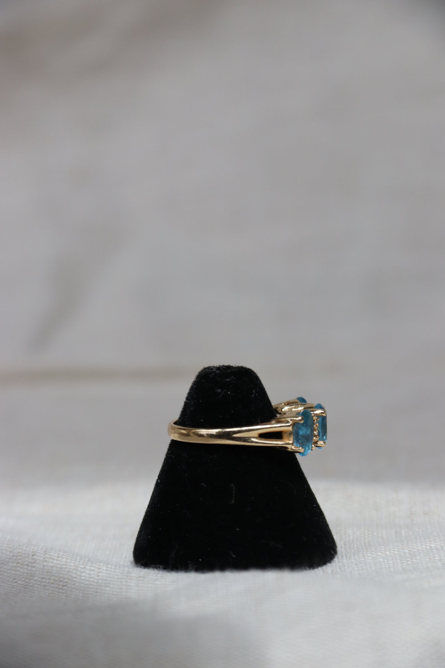 14K Yellow Gold Topaz and Diamond Ring