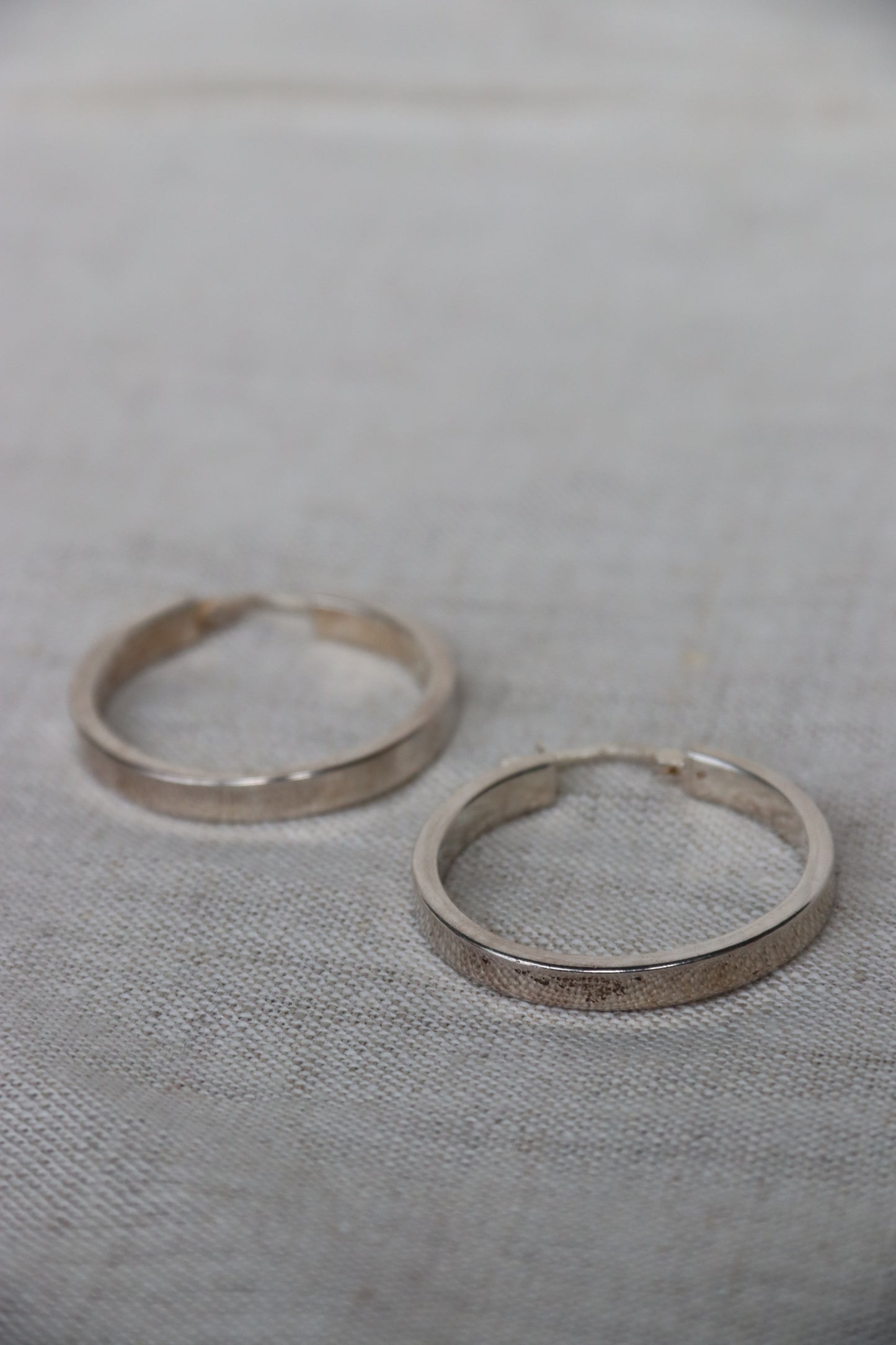 Sterling Silver Wide Flat Hoops