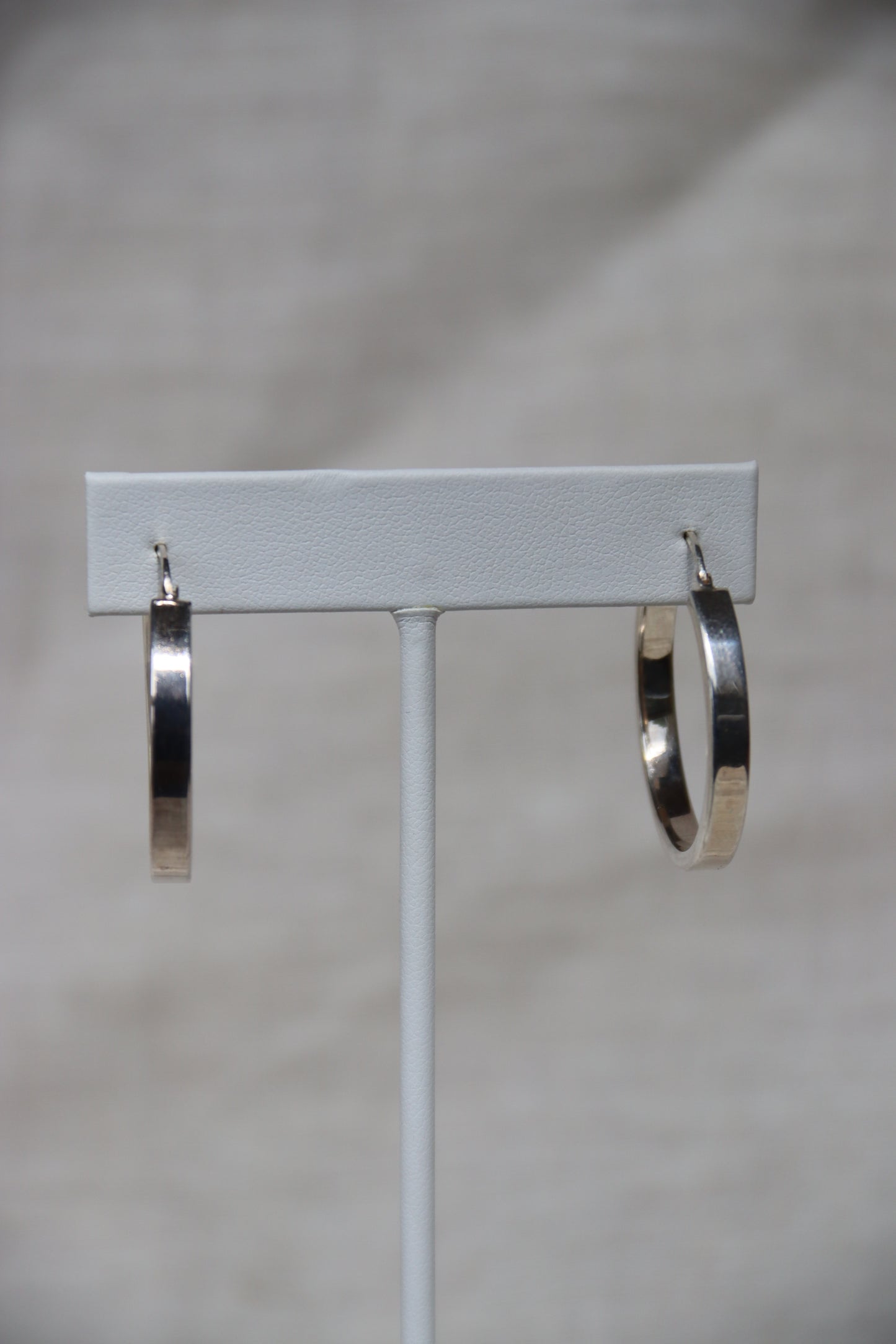 Sterling Silver Wide Flat Hoops