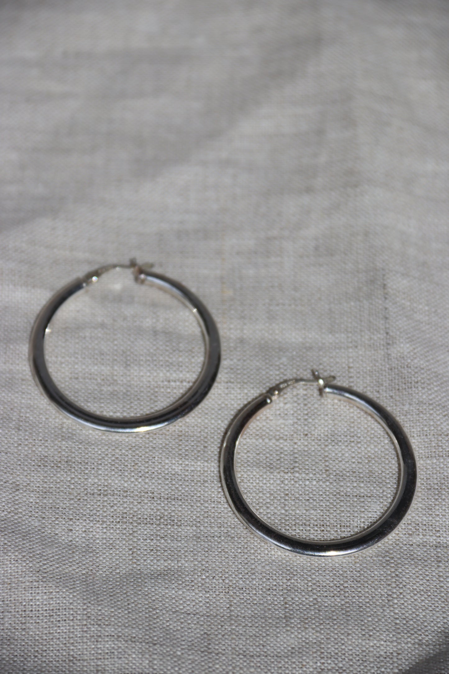 Sterling Silver Flat Hoops