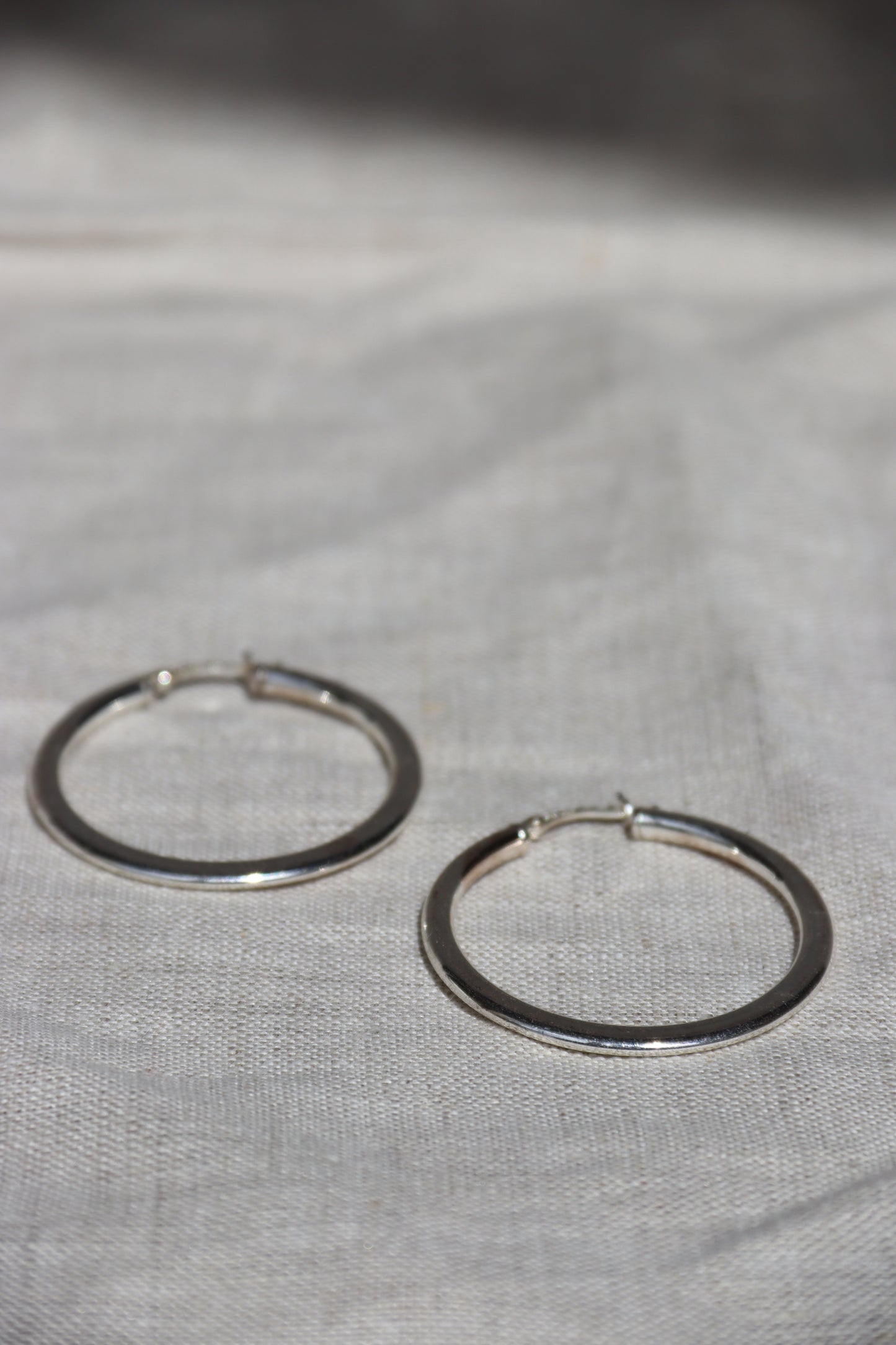 Sterling Silver Flat Hoops