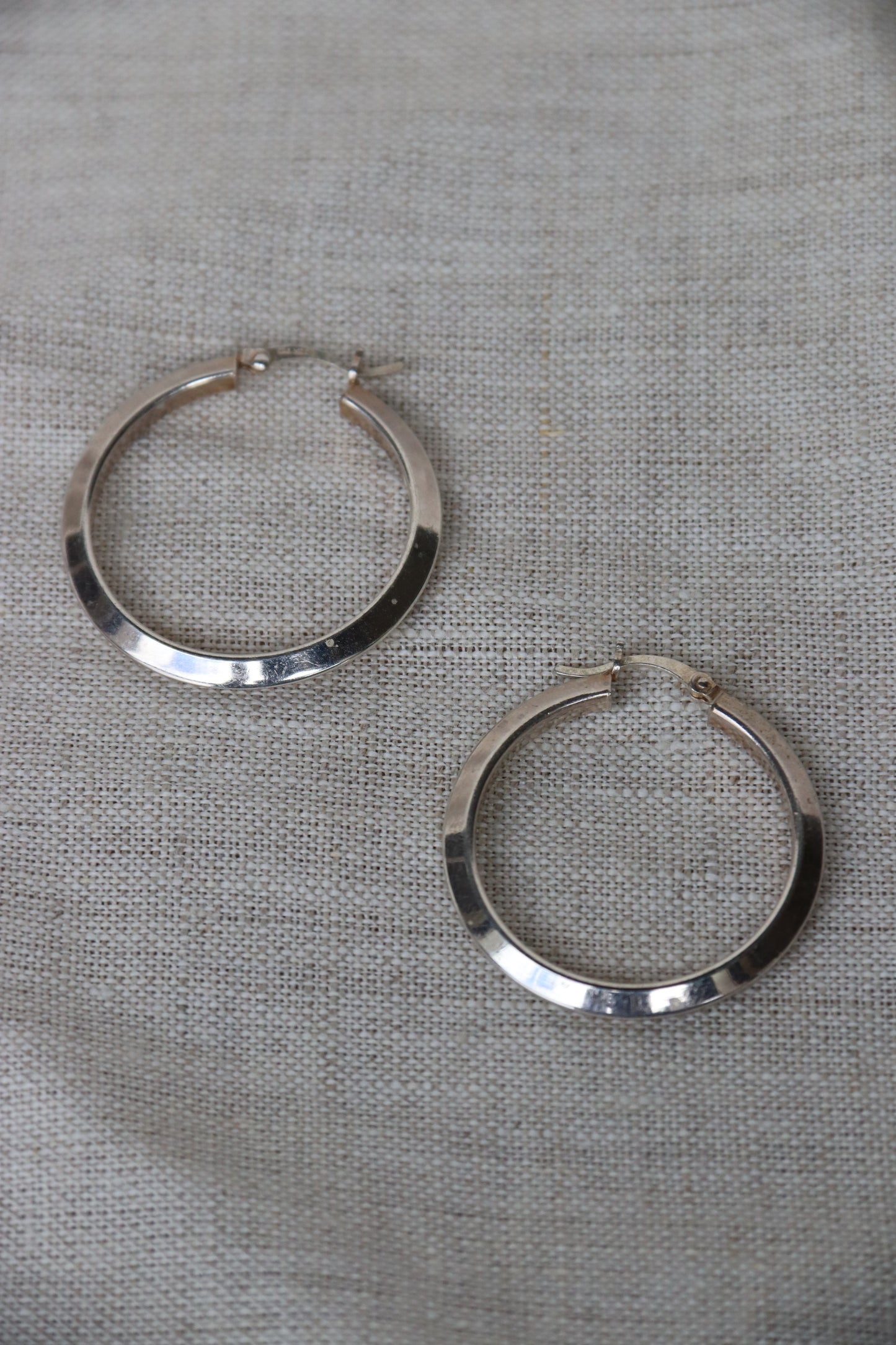 Sterling Silver Angled Hoops