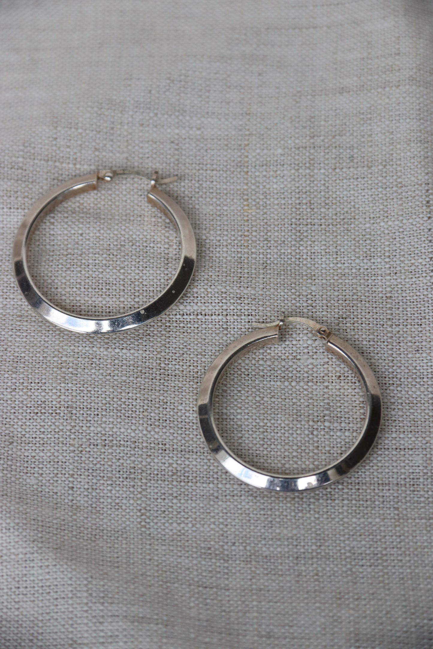 Sterling Silver Angled Hoops