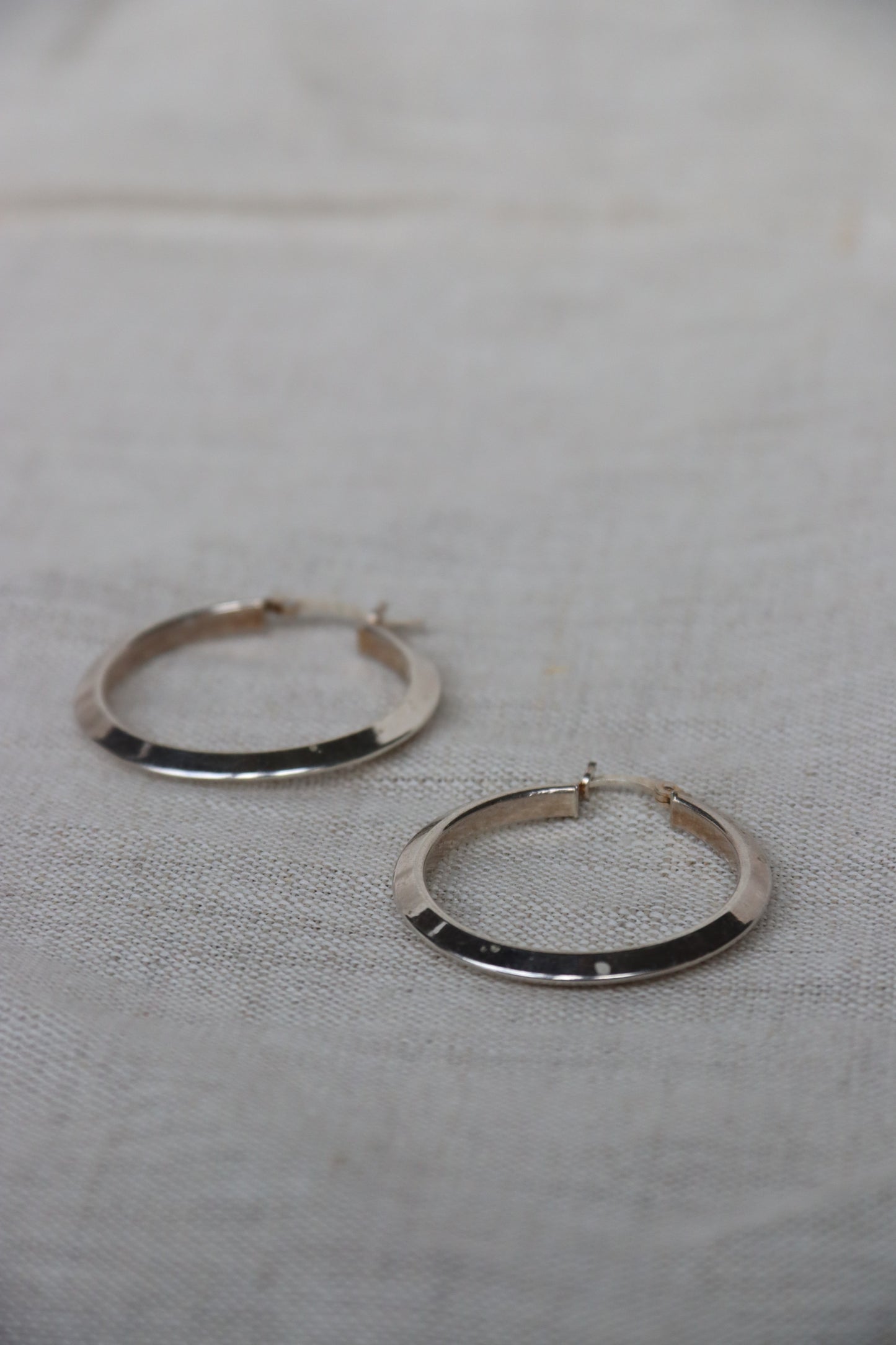 Sterling Silver Angled Hoops