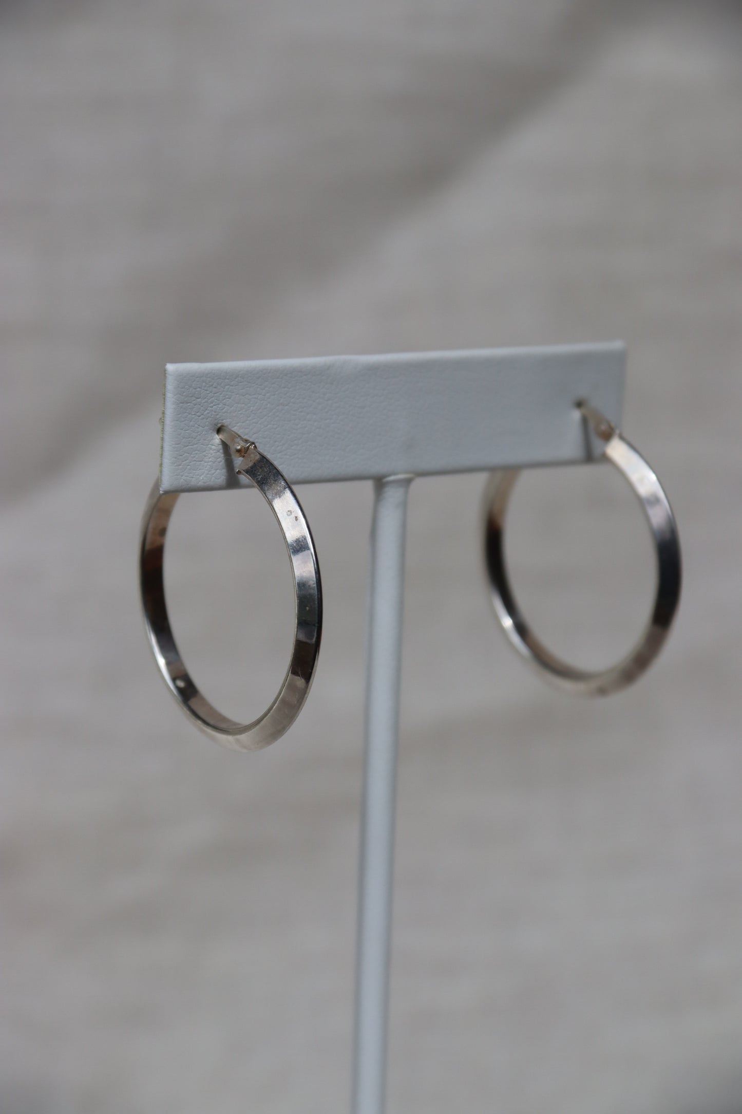 Sterling Silver Angled Hoops