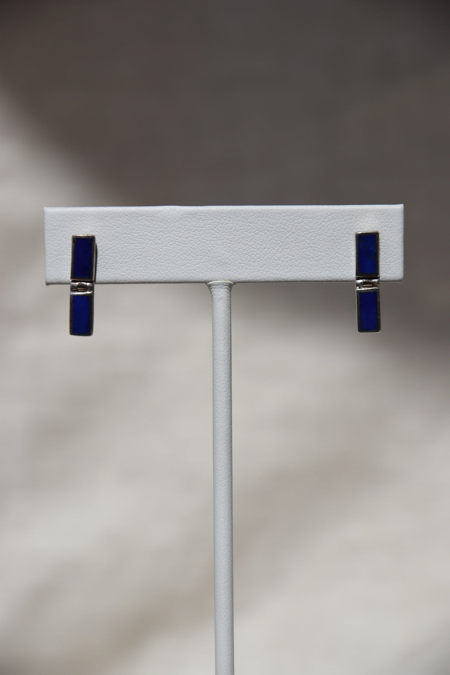 Sterling Silver Lapis Lazuli Hinged Earrings