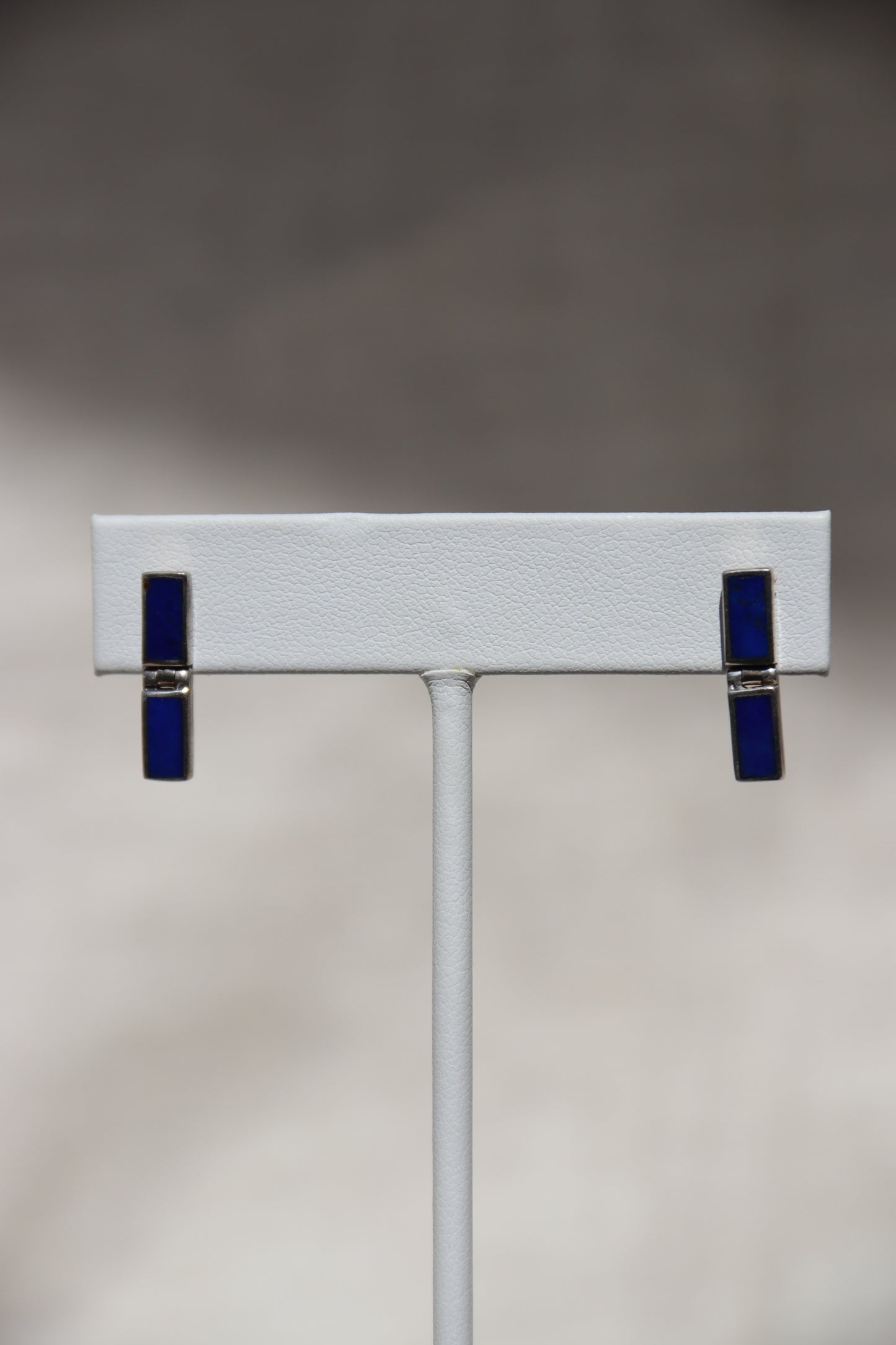Sterling Silver Lapis Lazuli Hinged Earrings