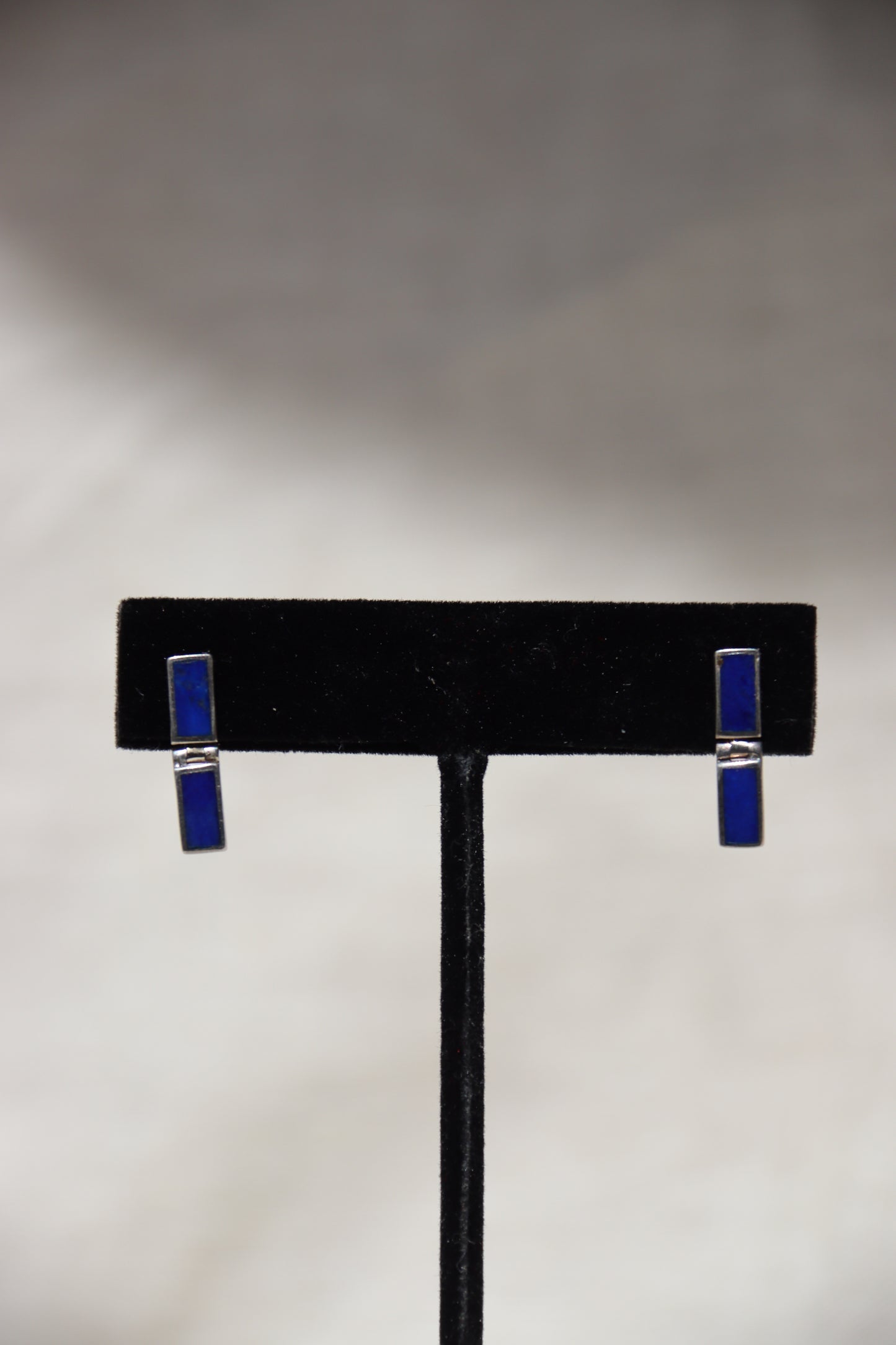 Sterling Silver Lapis Lazuli Hinged Earrings