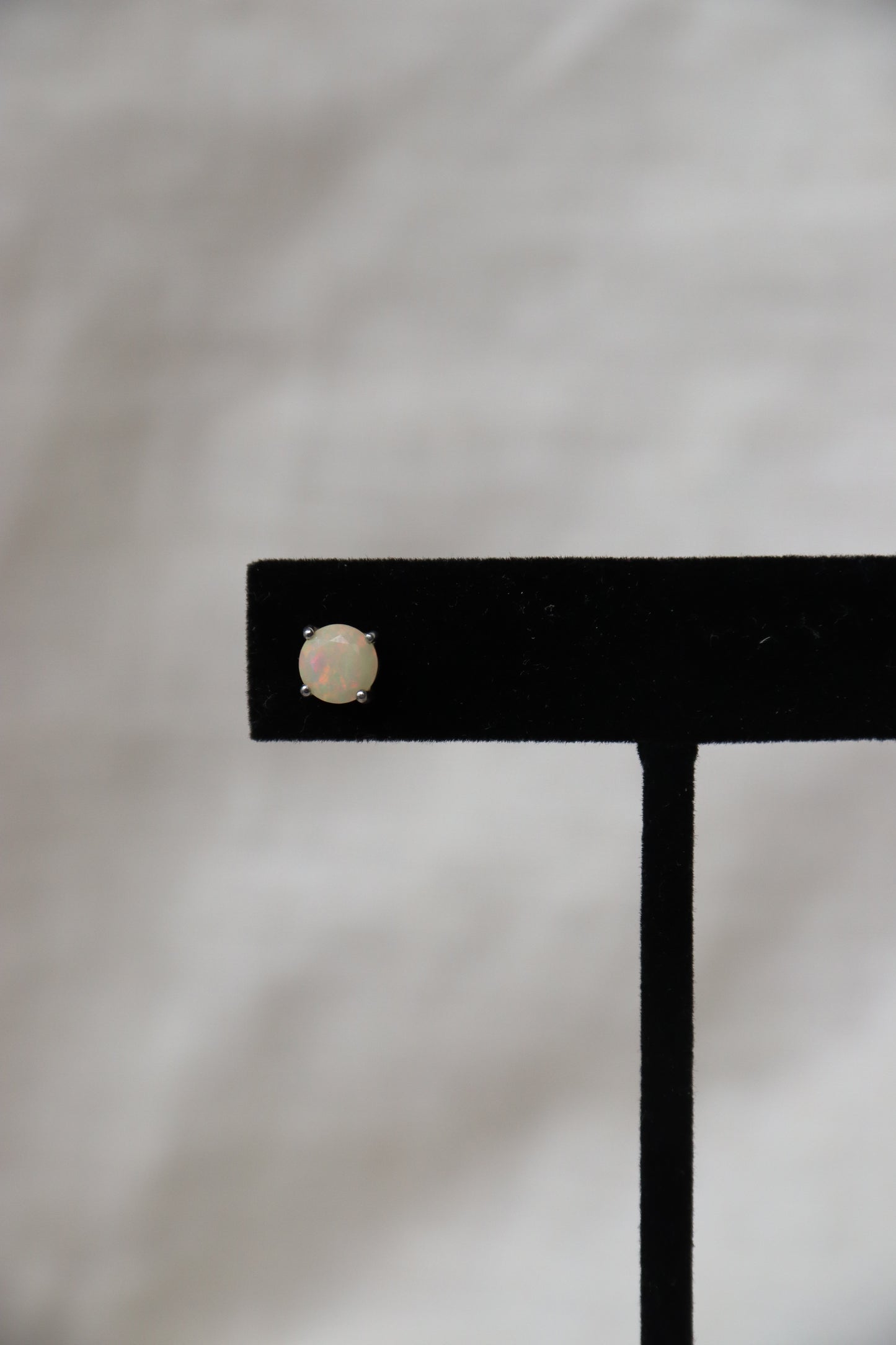 Sterling Silver Round Opal Post Earrings