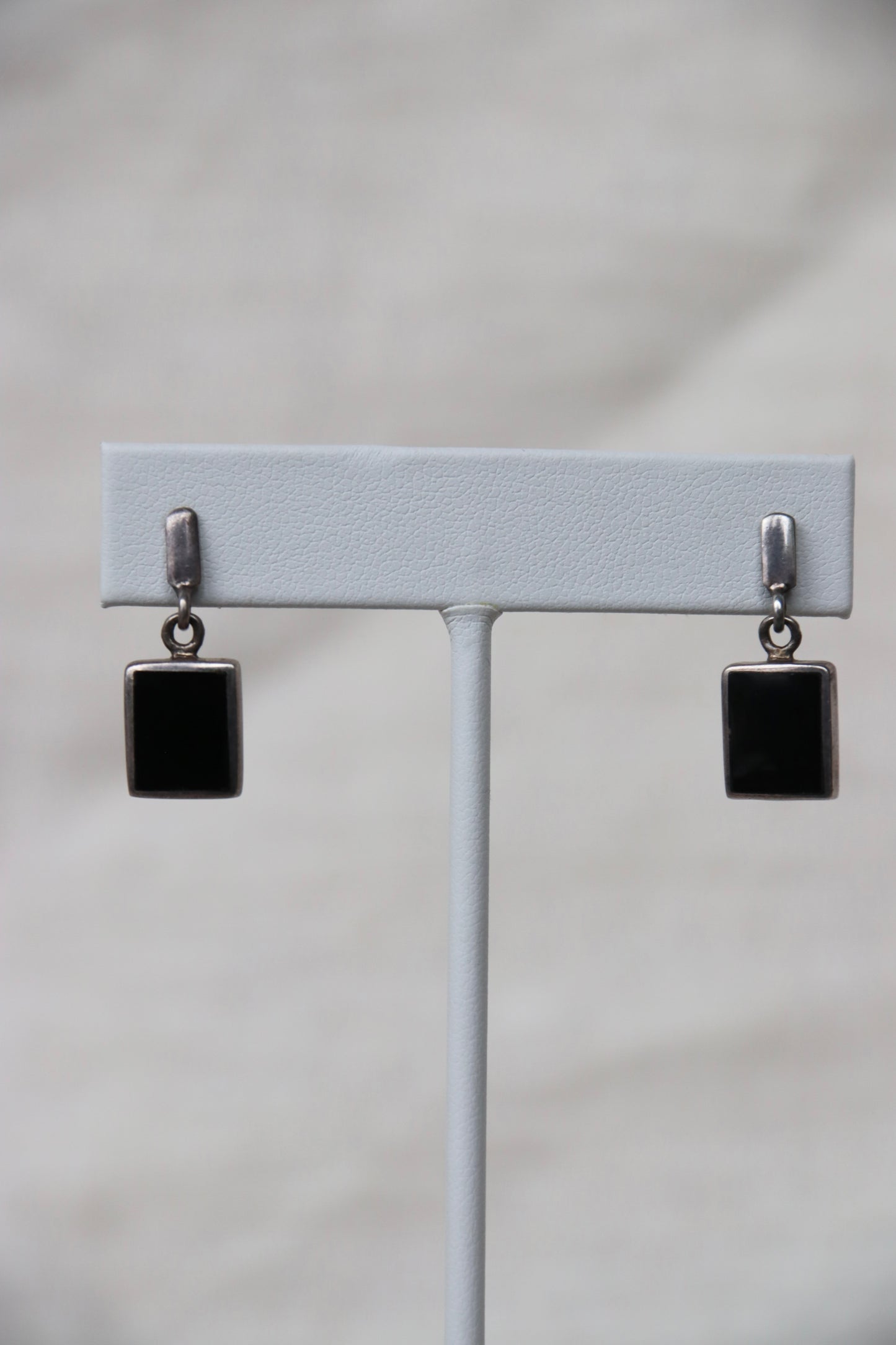 Sterling Silver Obsidian Earrings