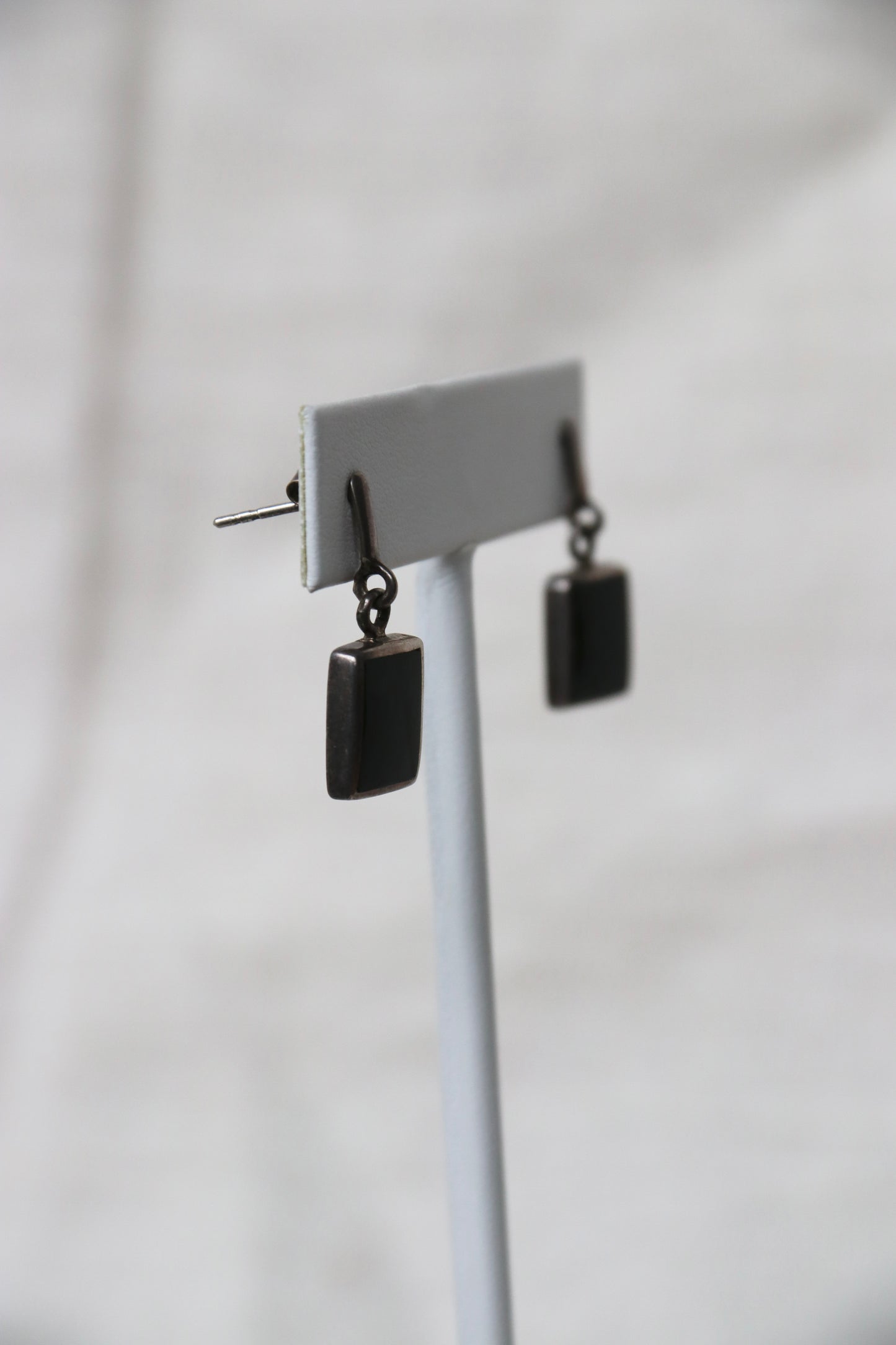 Sterling Silver Obsidian Earrings