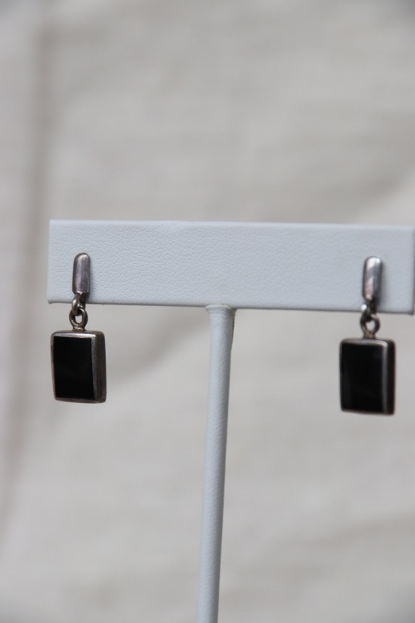 Sterling Silver Obsidian Earrings