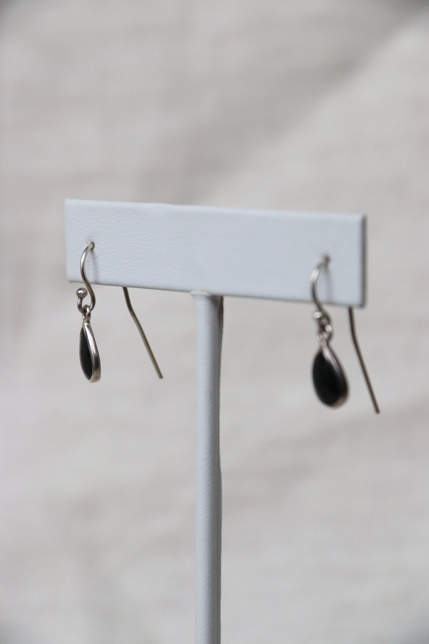 Sterling Silver Obsidian Earrings