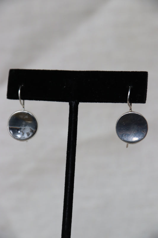 Silver Disc Earrings