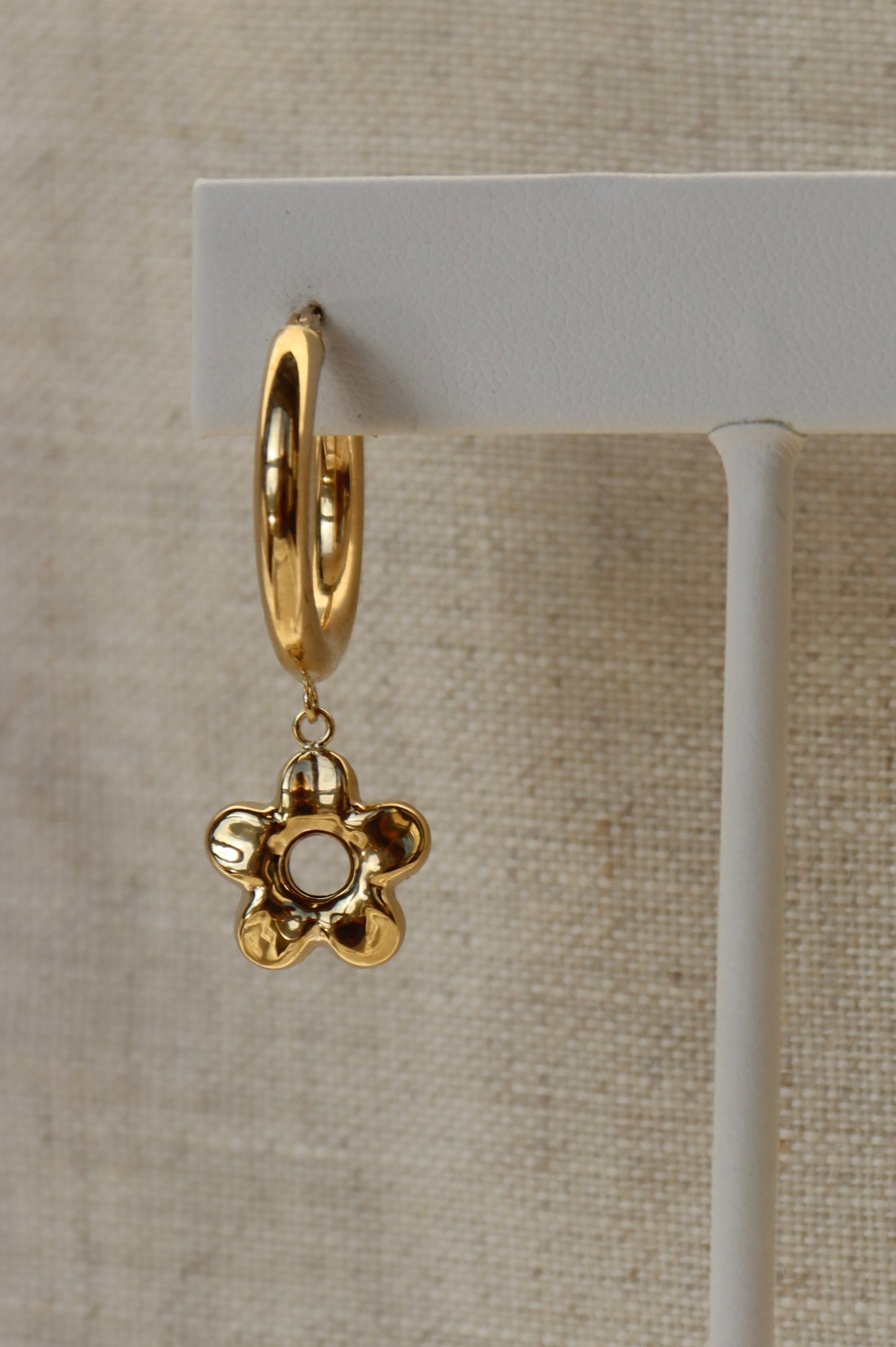 10K Gold Flower Hoops