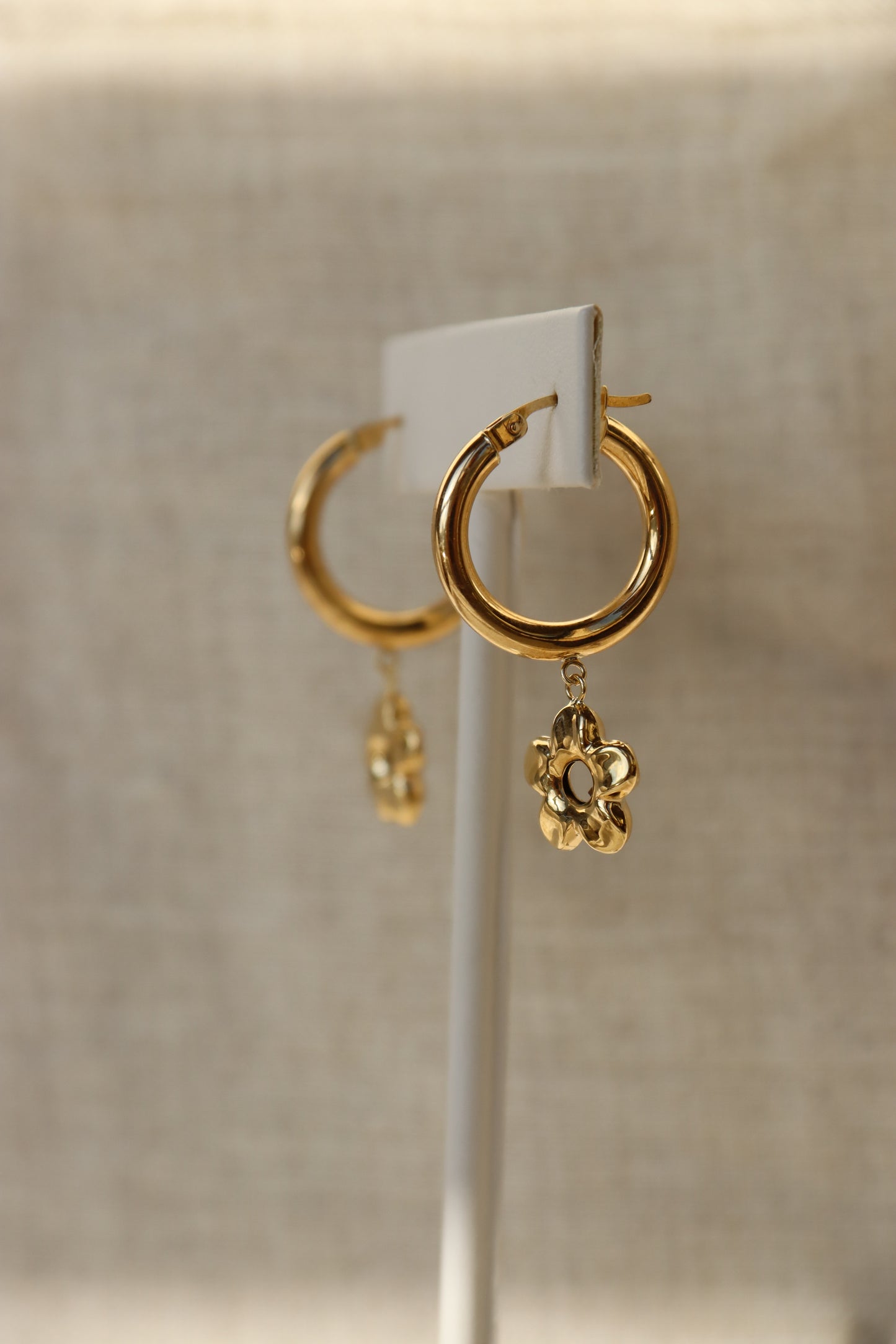 10K Gold Flower Hoops