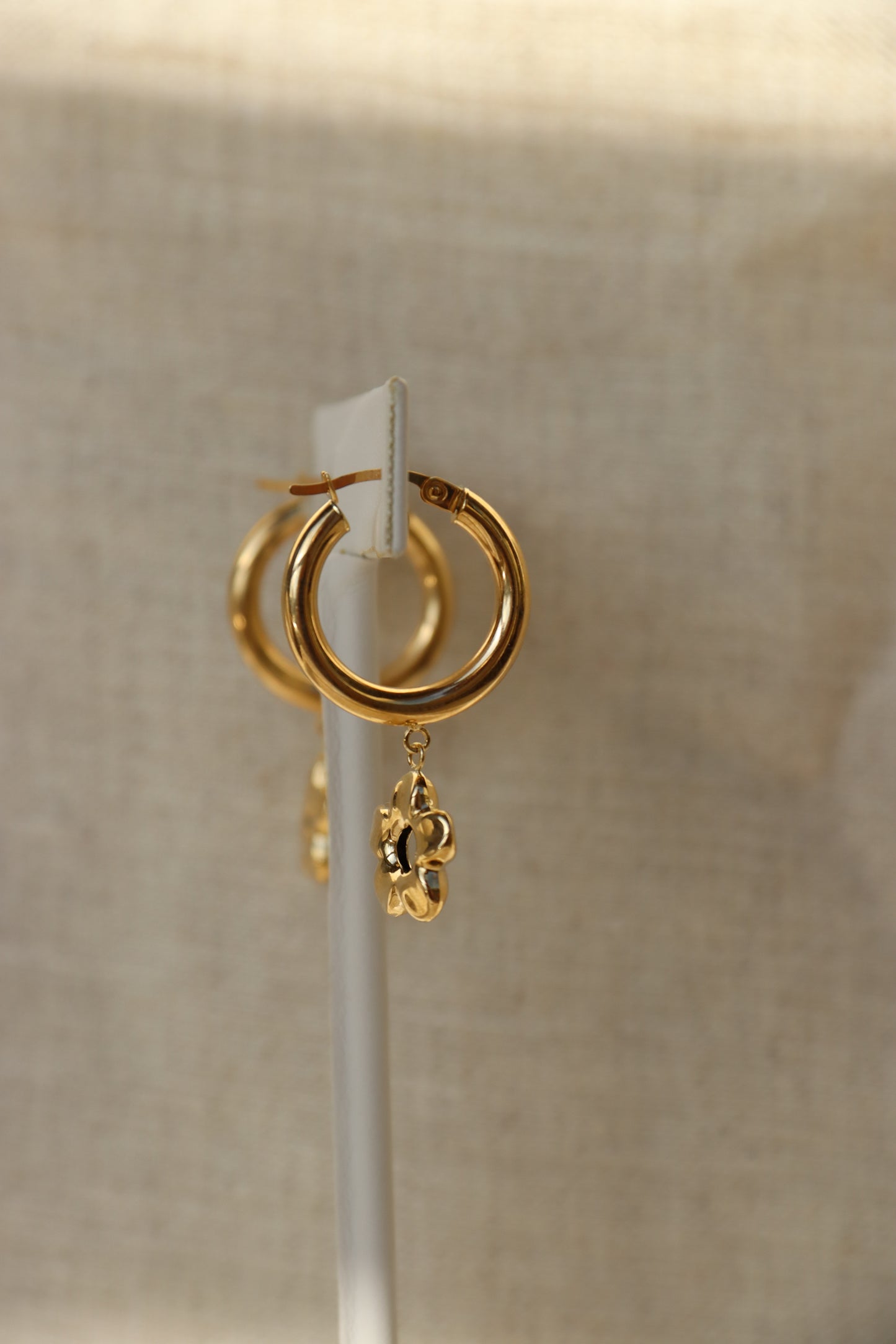10K Gold Flower Hoops