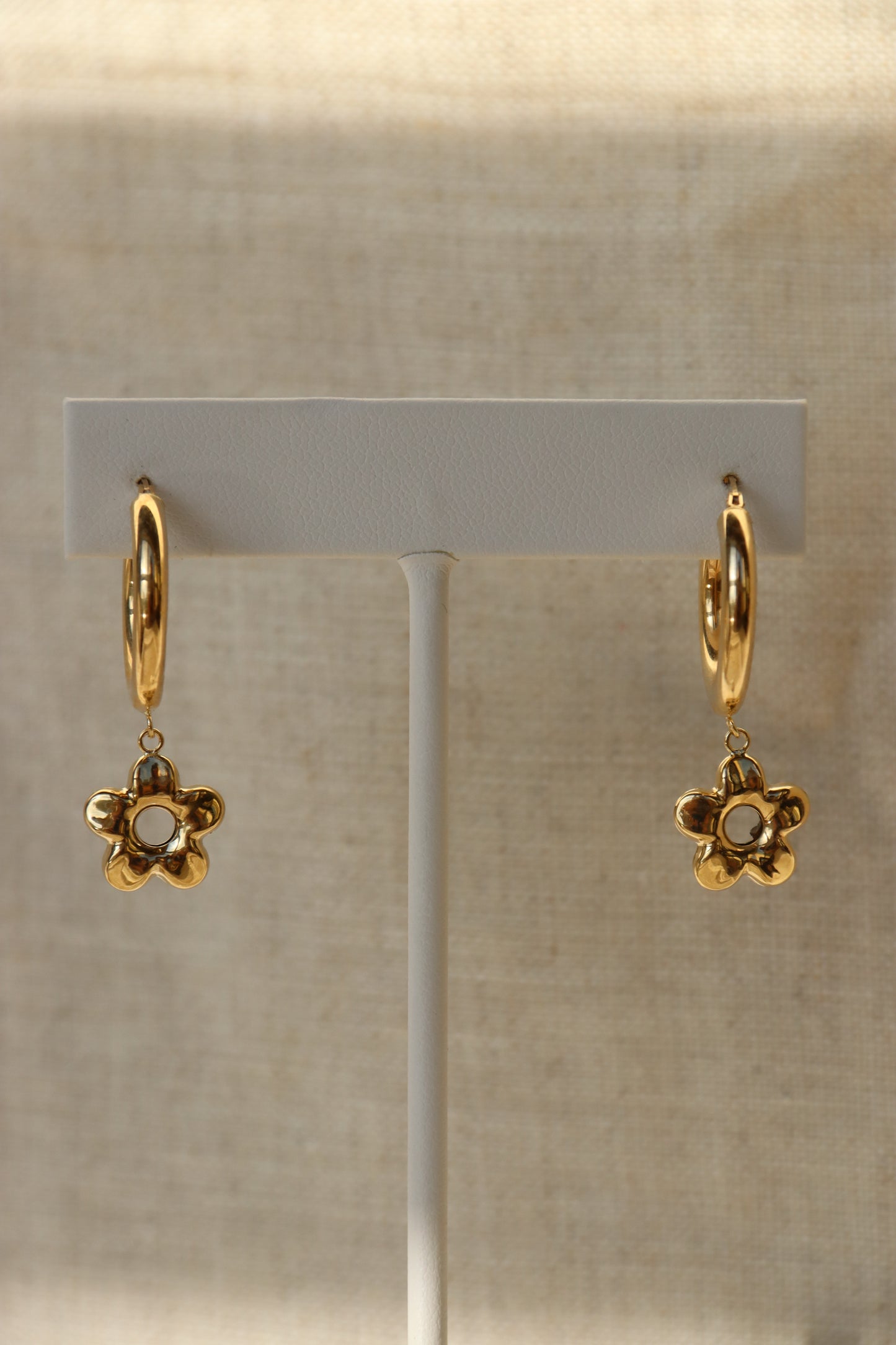 10K Gold Flower Hoops