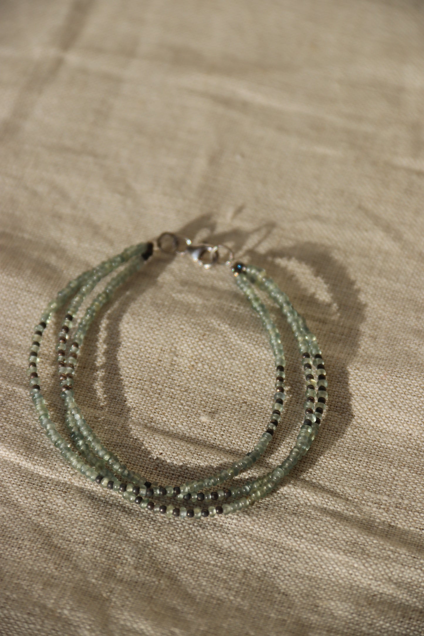 Sterling Silver Multi Strand Gemstone Bracelet