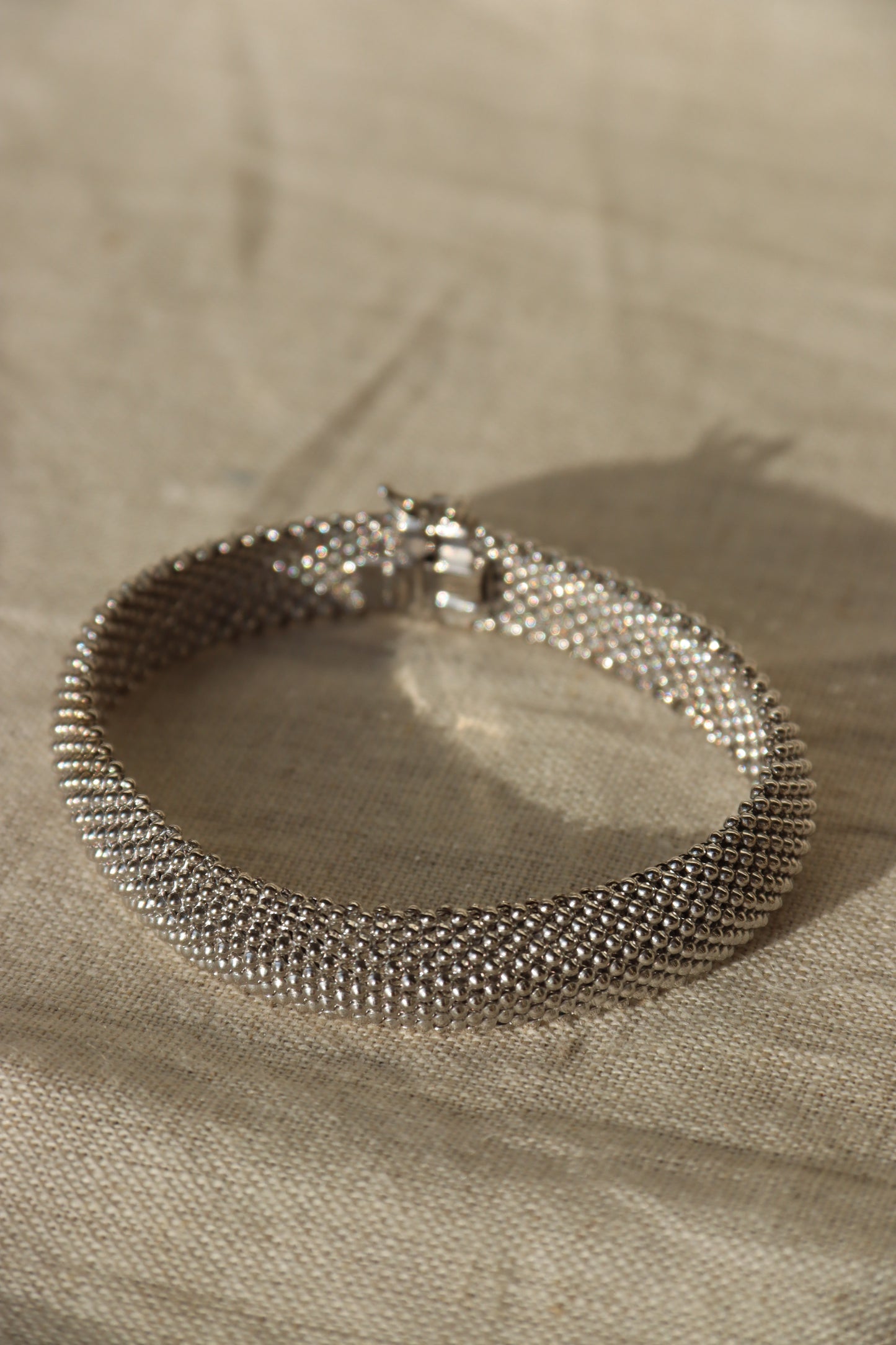 Sterling Silver Italian Popcorn Link Bracelet