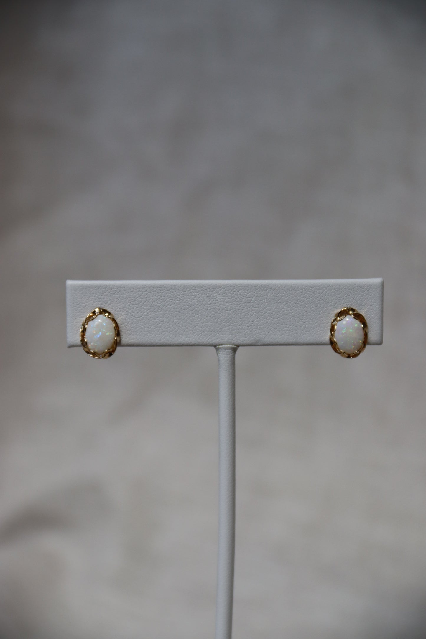 14K Gold Opal Wreath Stud Earrings