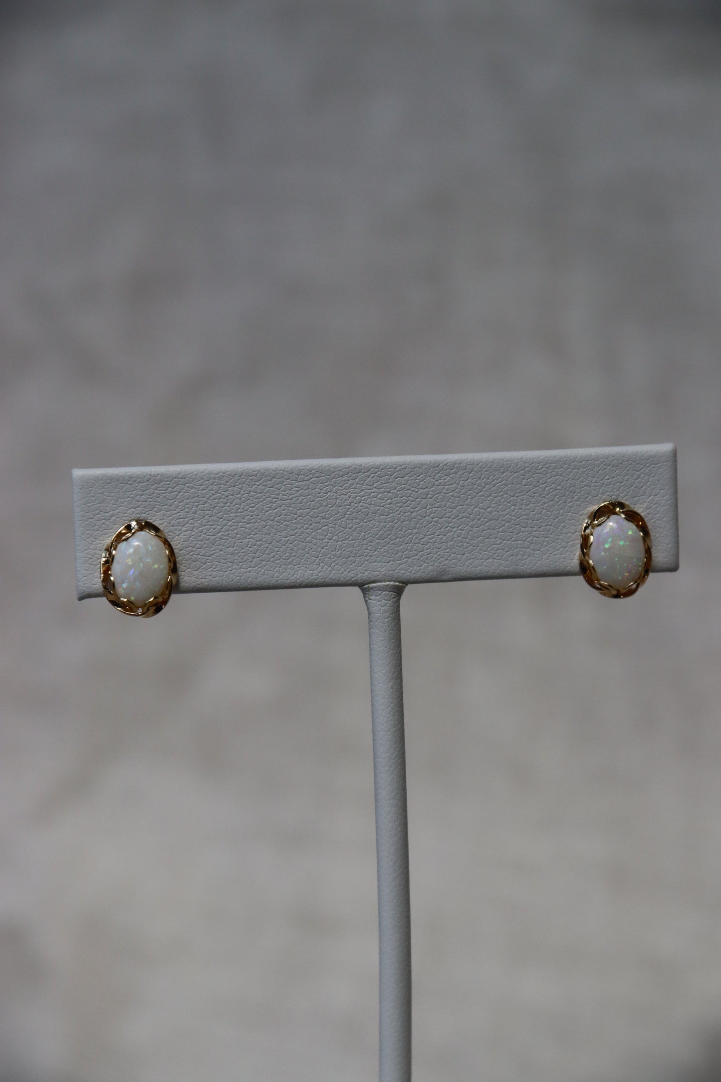 14K Gold Opal Wreath Stud Earrings