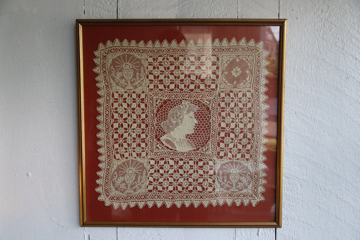 Vintage Framed Lace Doily