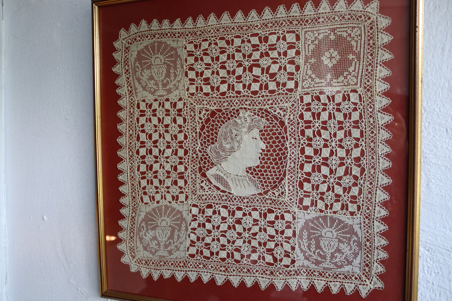 Vintage Framed Lace Doily