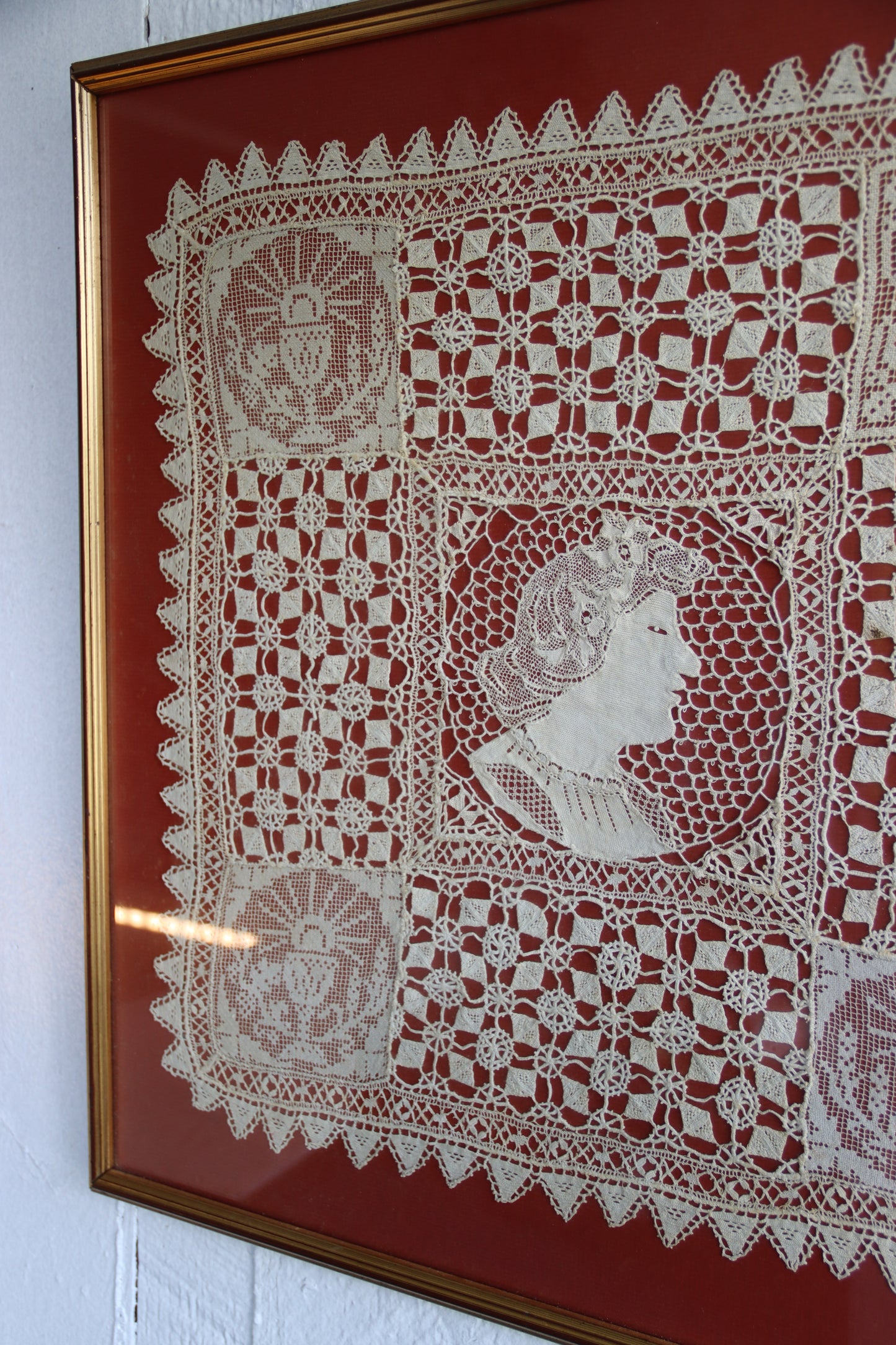 Vintage Framed Lace Doily