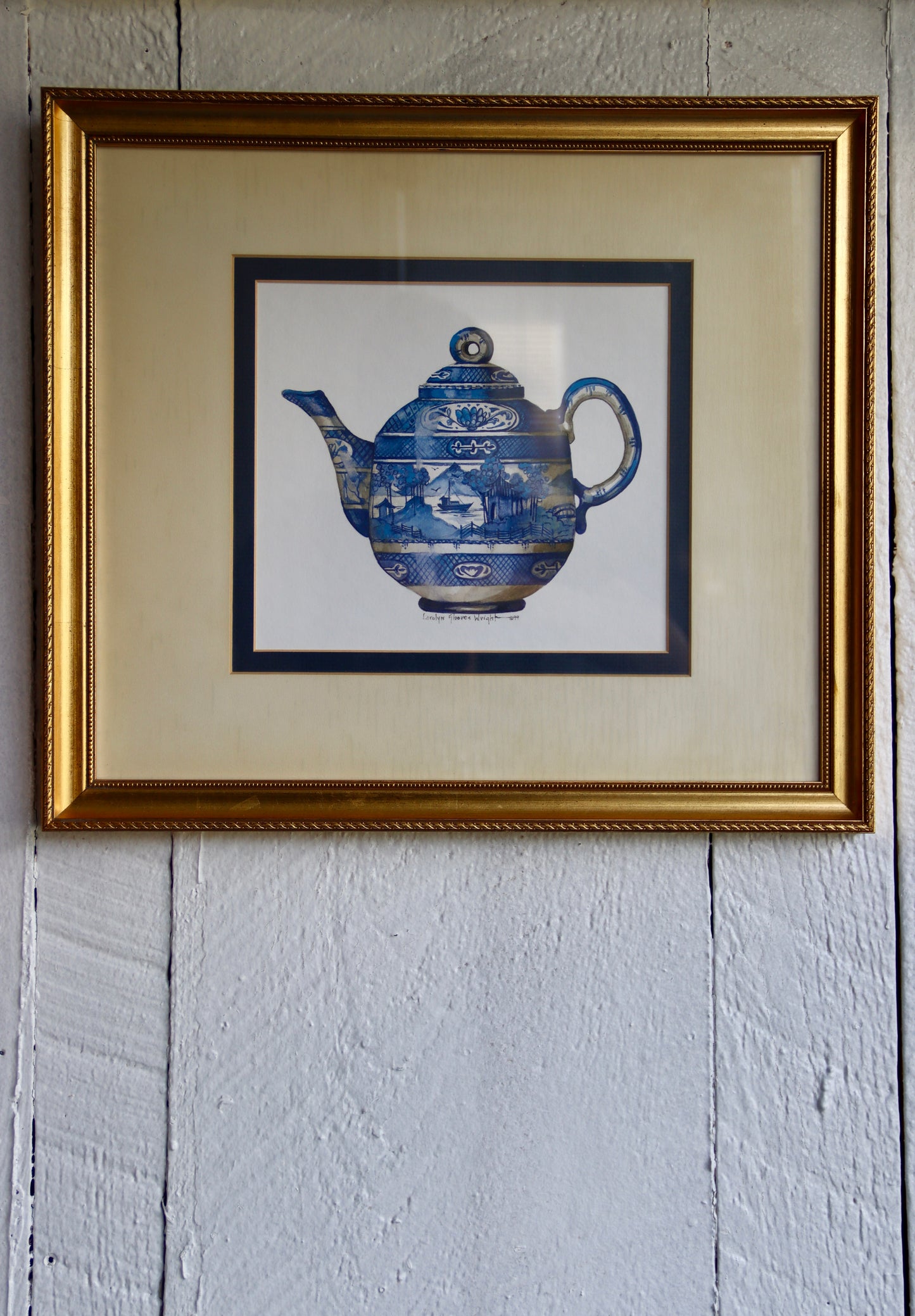 Carolyn Shores Wright "Operetta Teapot" and "Operetta Plate" Framed Prints