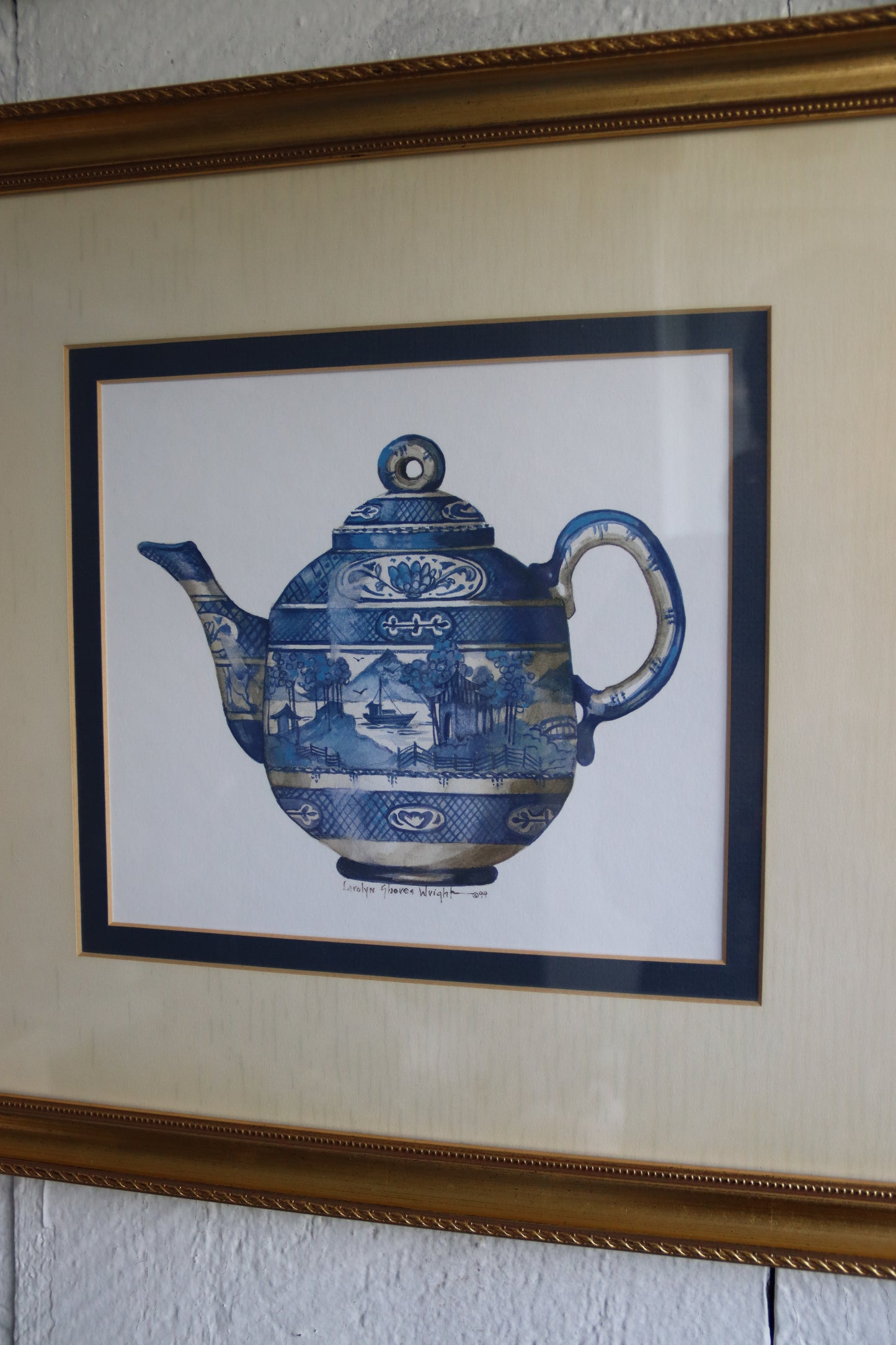 Carolyn Shores Wright "Operetta Teapot" and "Operetta Plate" Framed Prints