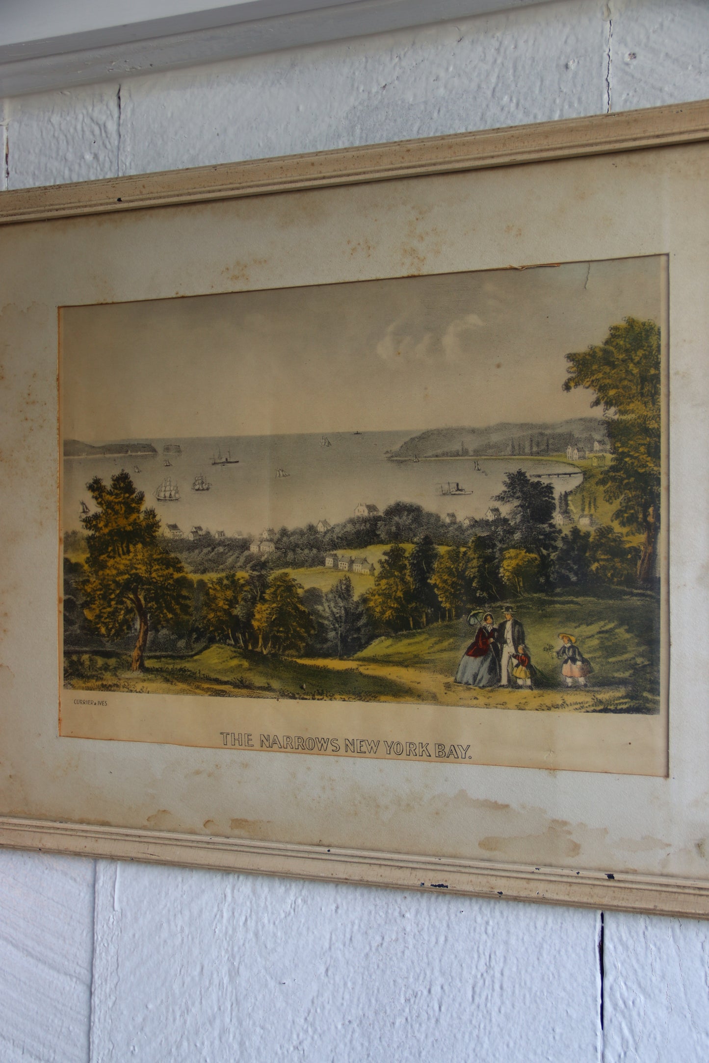 Vintage Framed Print "The Narrows New York Bay"