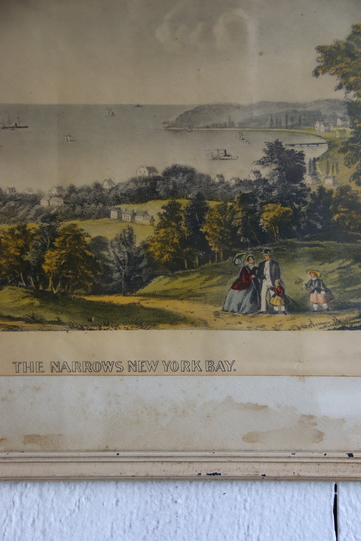 Vintage Framed Print "The Narrows New York Bay"