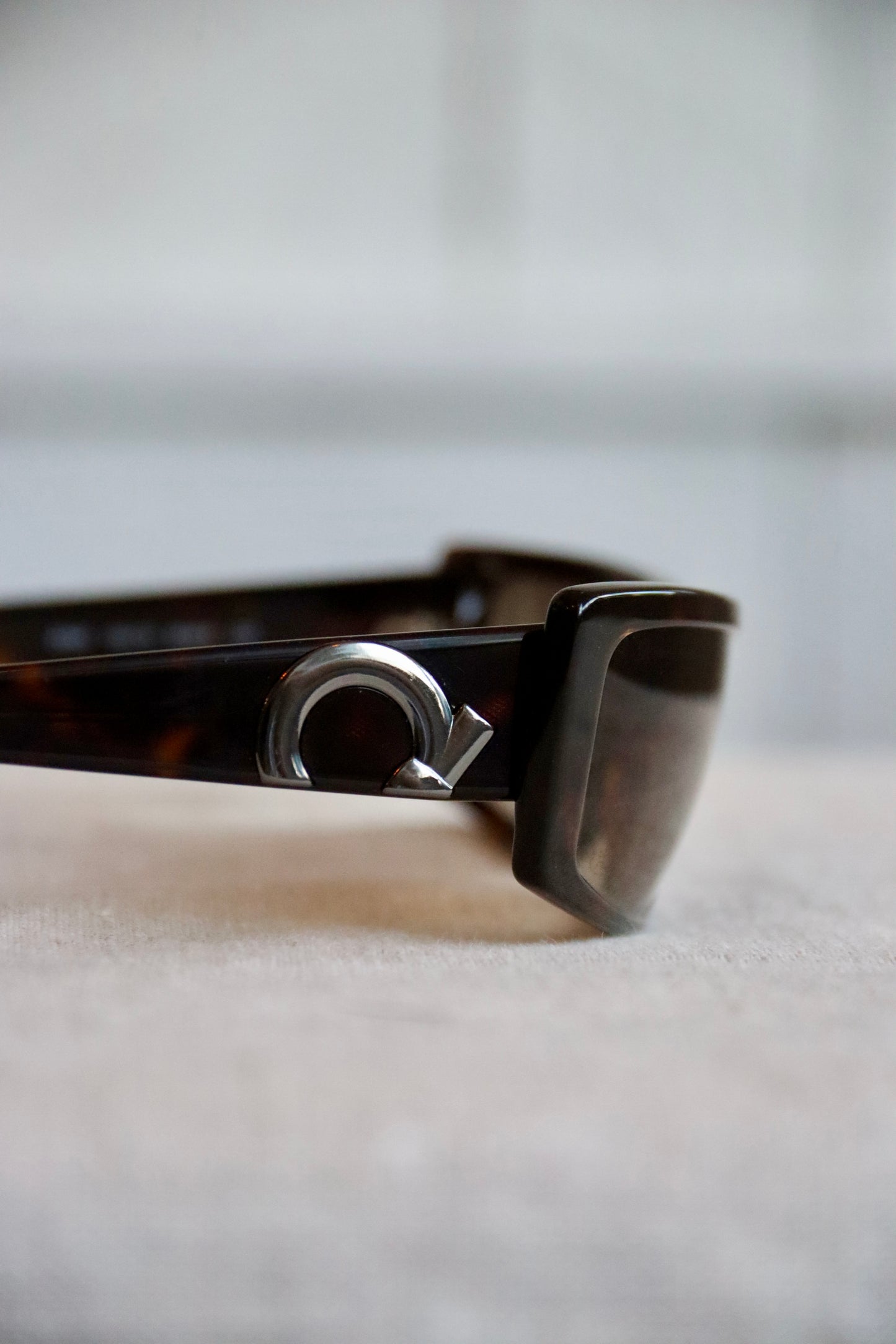 Salvatore Ferragamo Brown Marble Rectangle Sunglasses