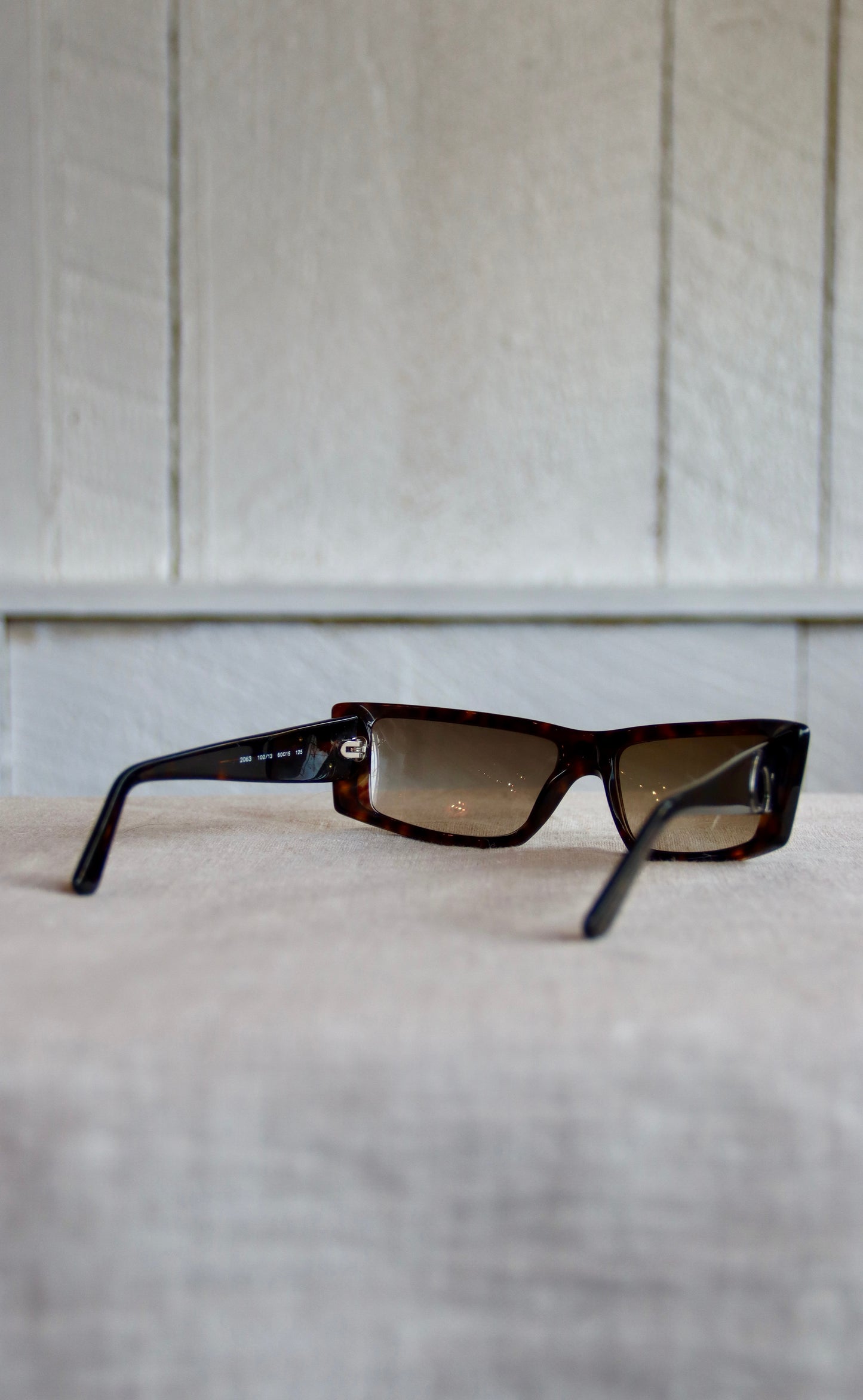 Salvatore Ferragamo Brown Marble Rectangle Sunglasses