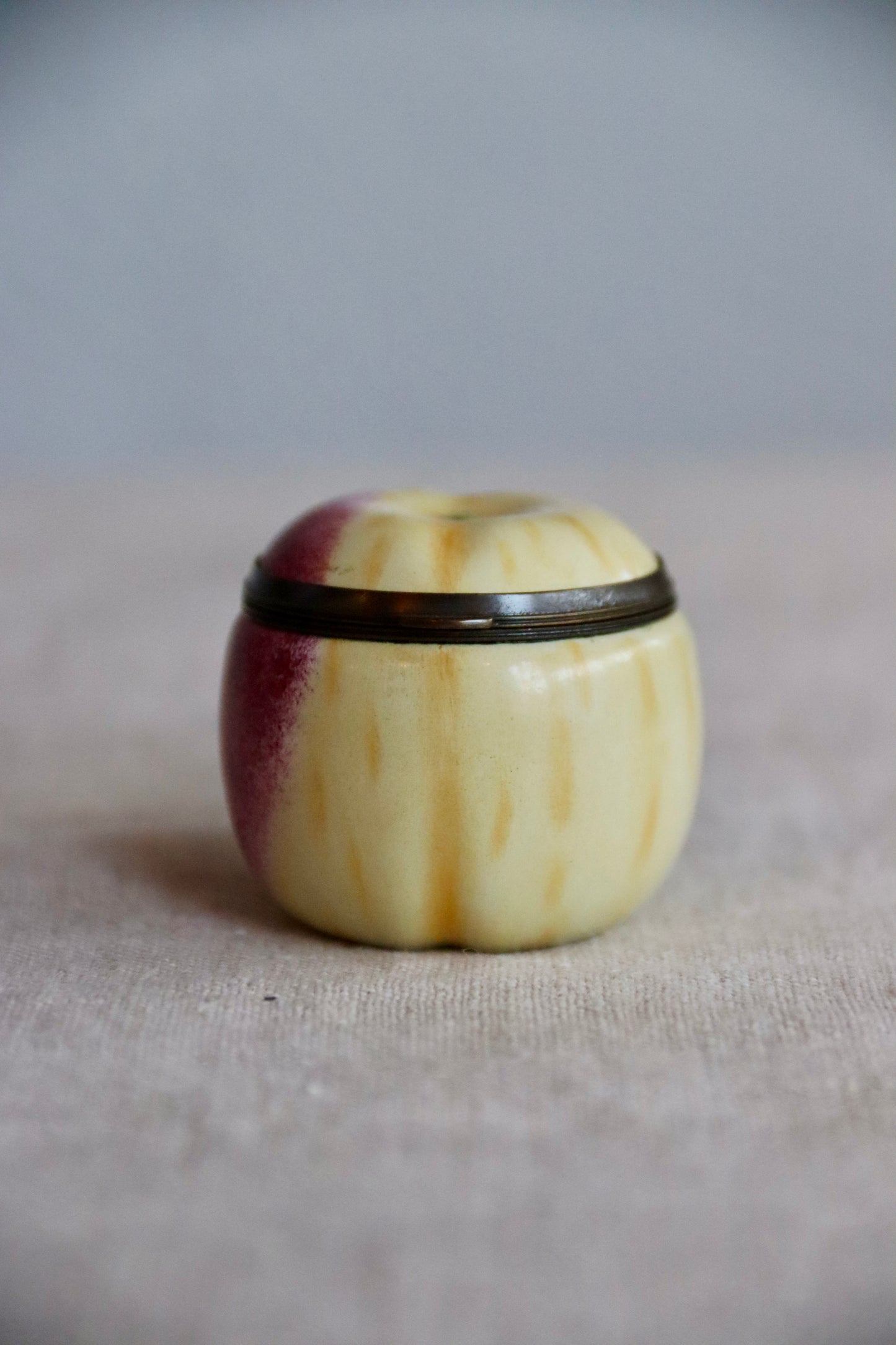 Peach Shaped Enamel Box