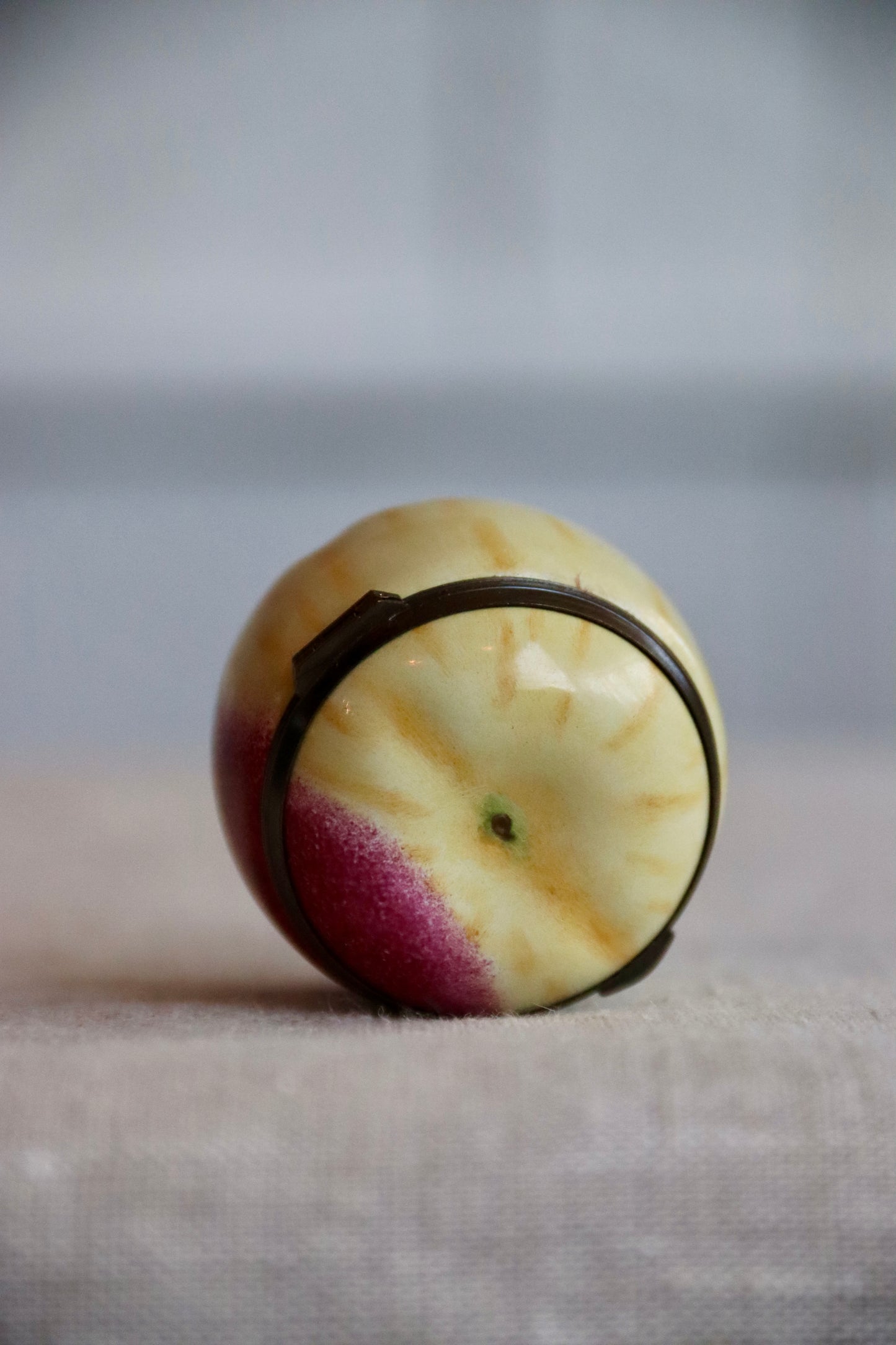 Peach Shaped Enamel Box