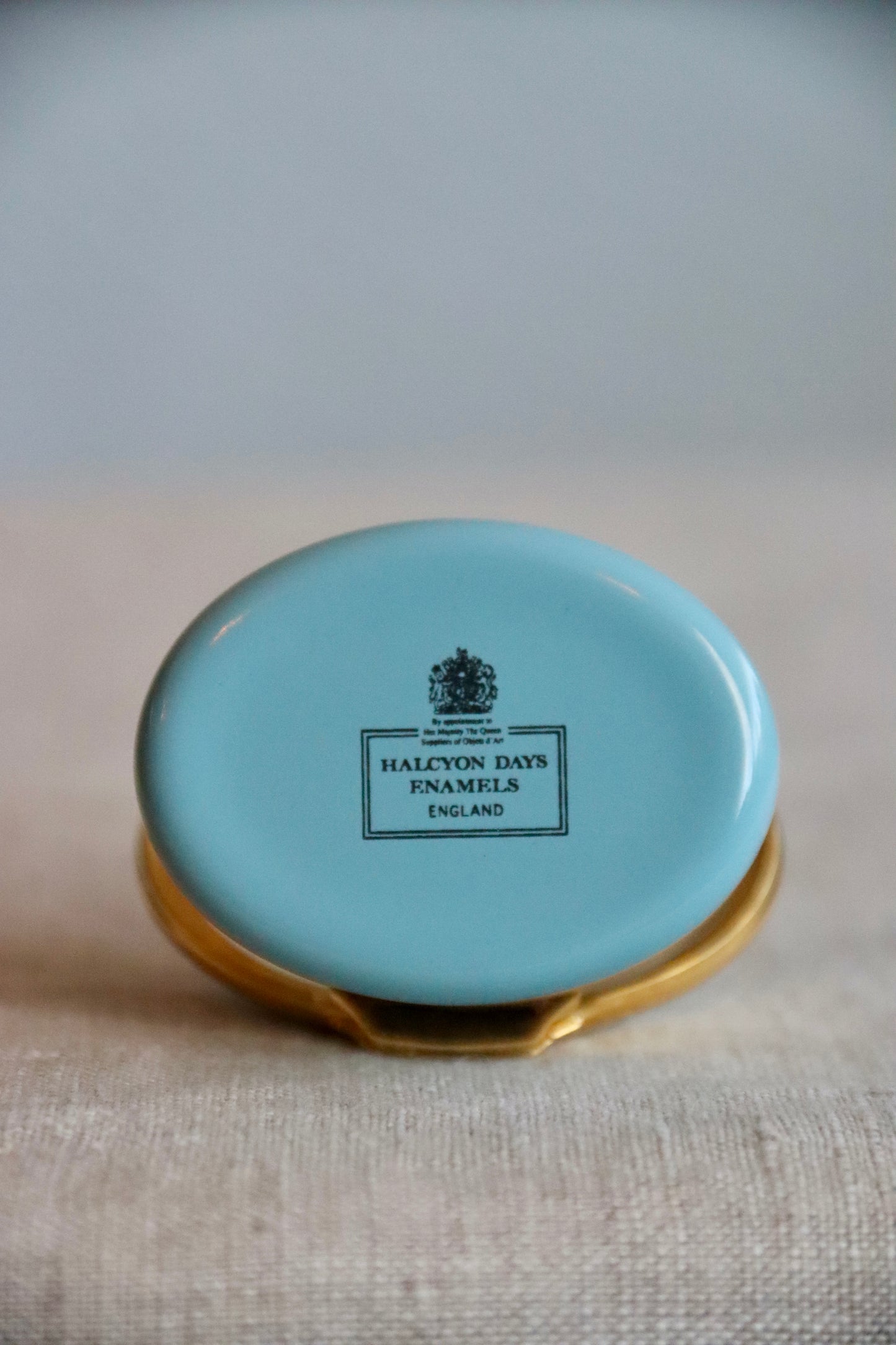 Halcyon Days Boy and Girl on See Saw Enamel Box