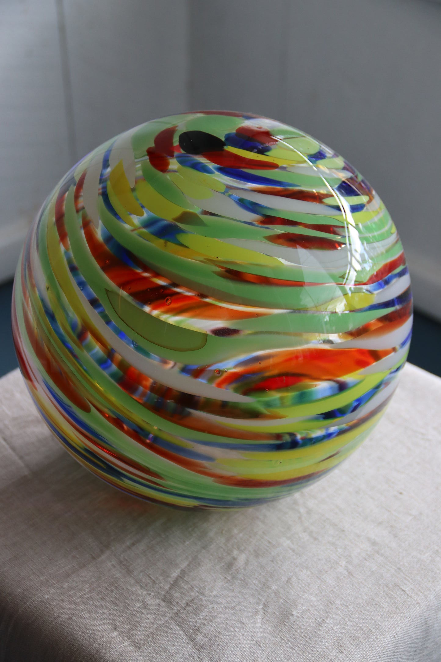 Multicolored Glass Ball Sculpture