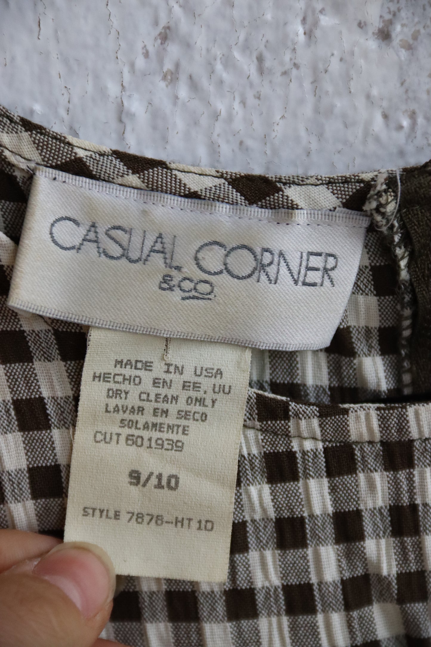 Casual Corner Brown Plaid Dress
