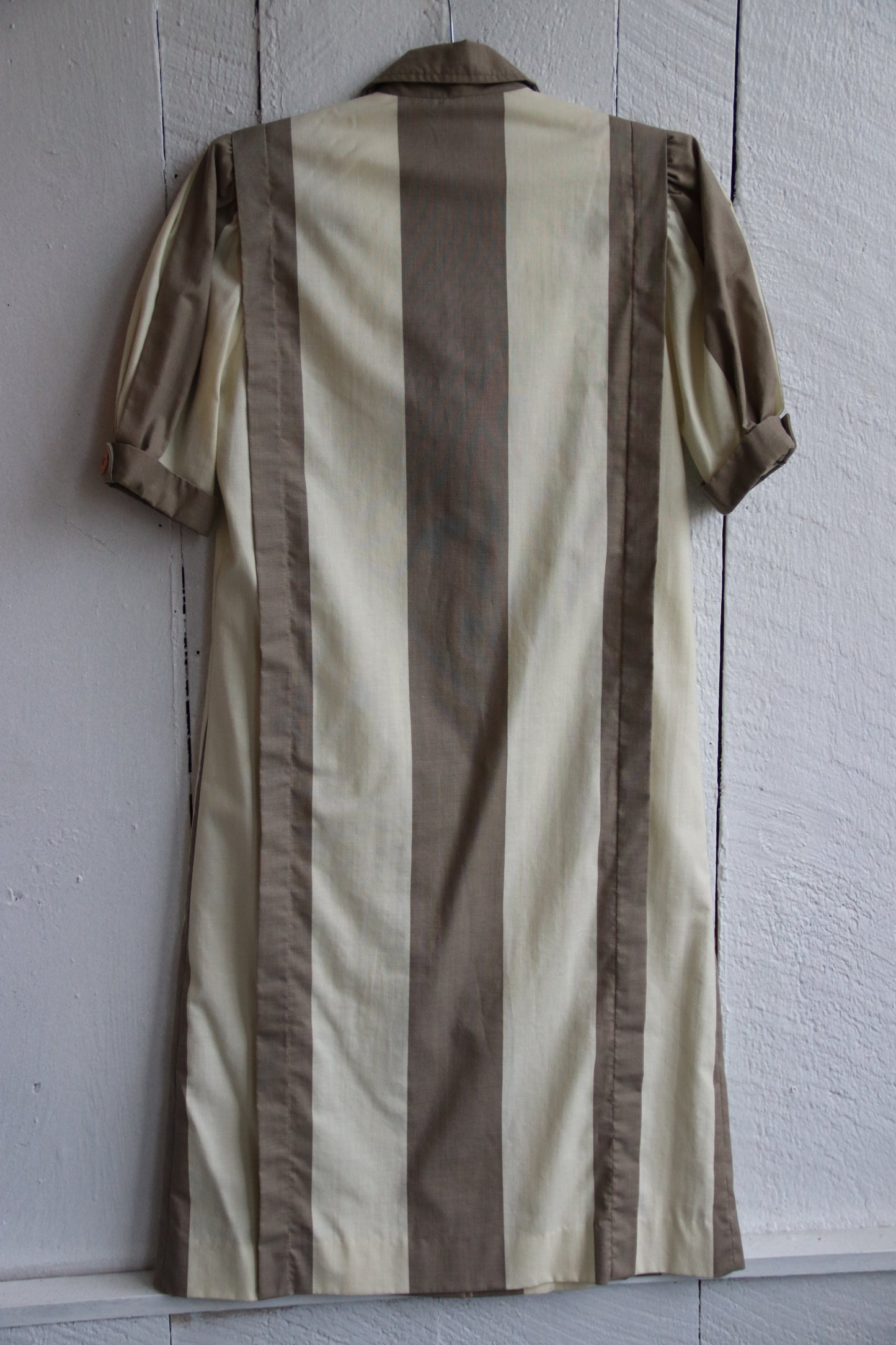 Brown and Cream Striped Dress