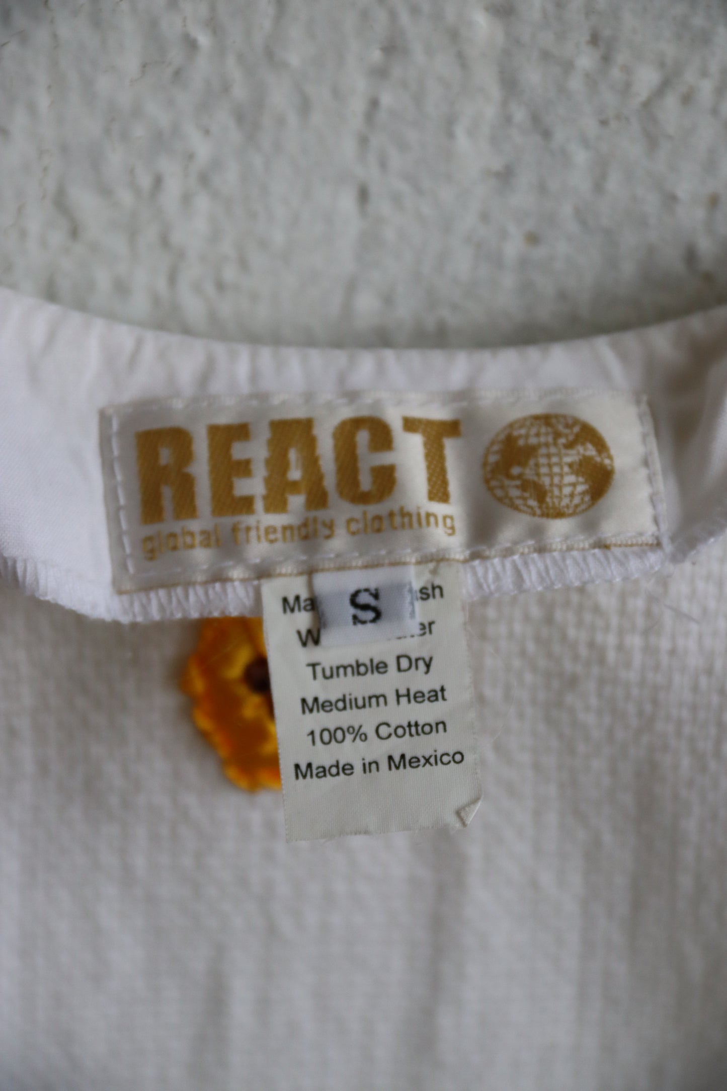 White Linen Dress with Sunflowers