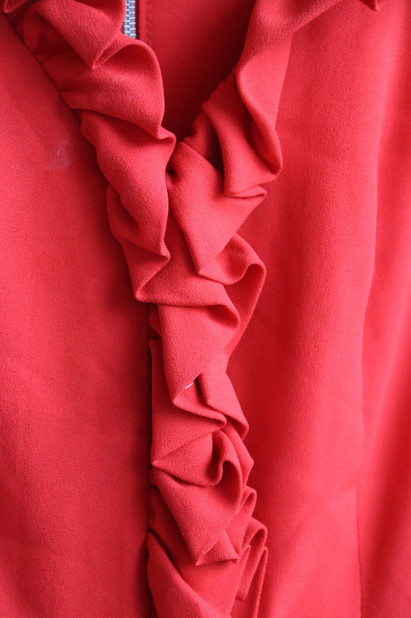 60s Red Ruffled Dress