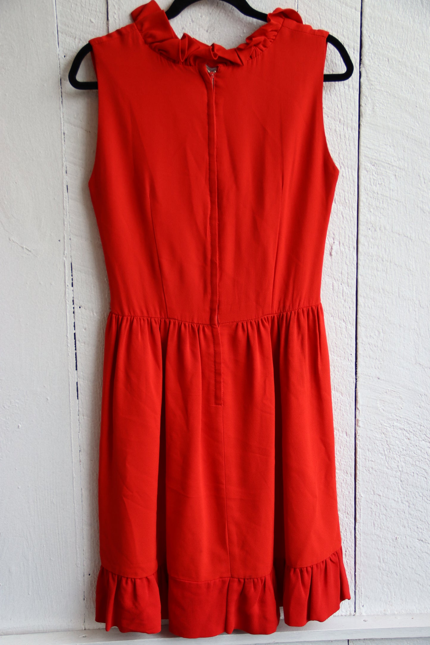 60s Red Ruffled Dress