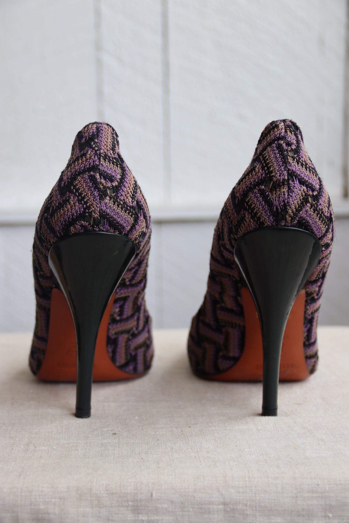 Missoni Printed Purple Fabric Heels