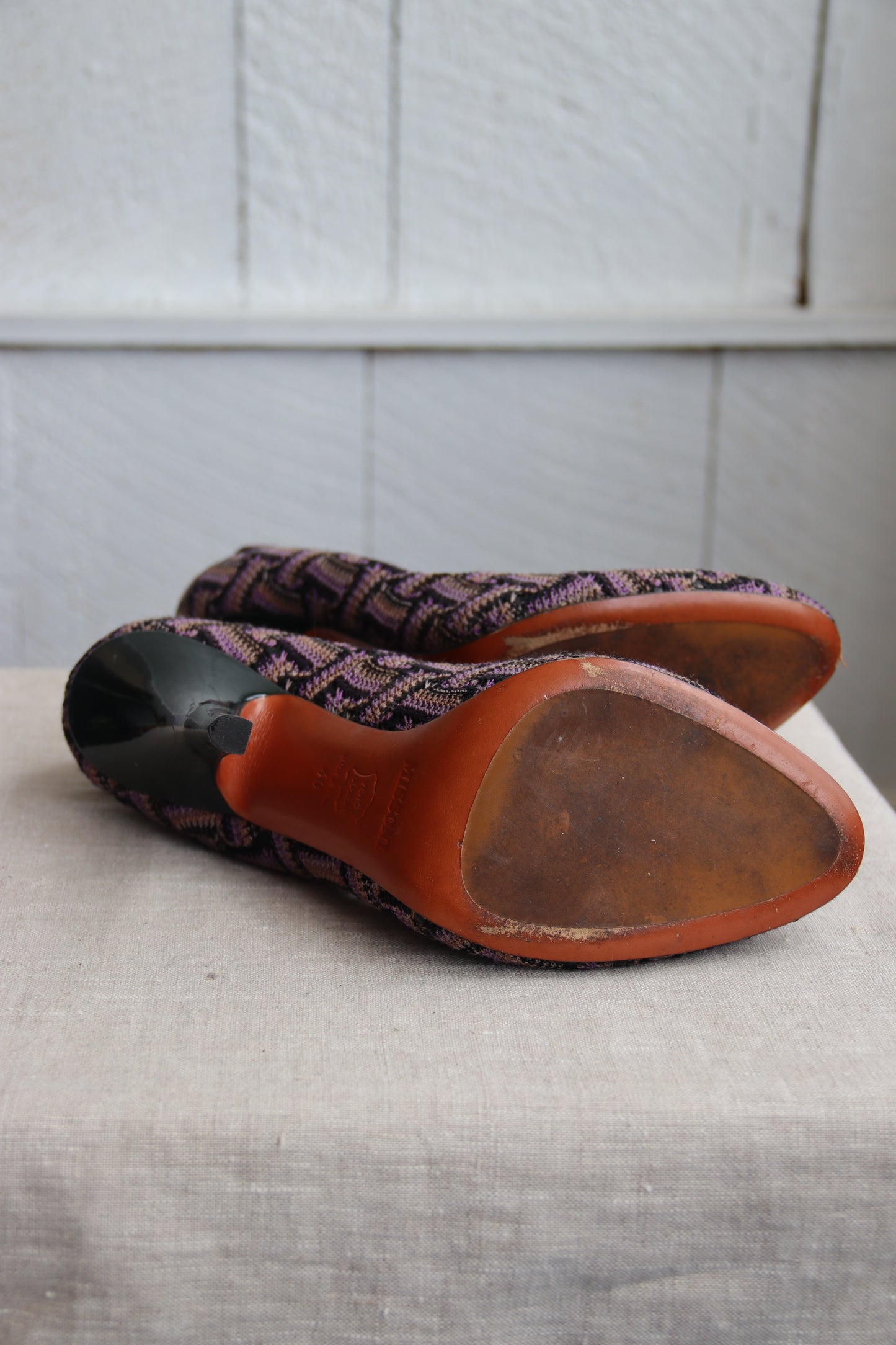 Missoni Printed Purple Fabric Heels